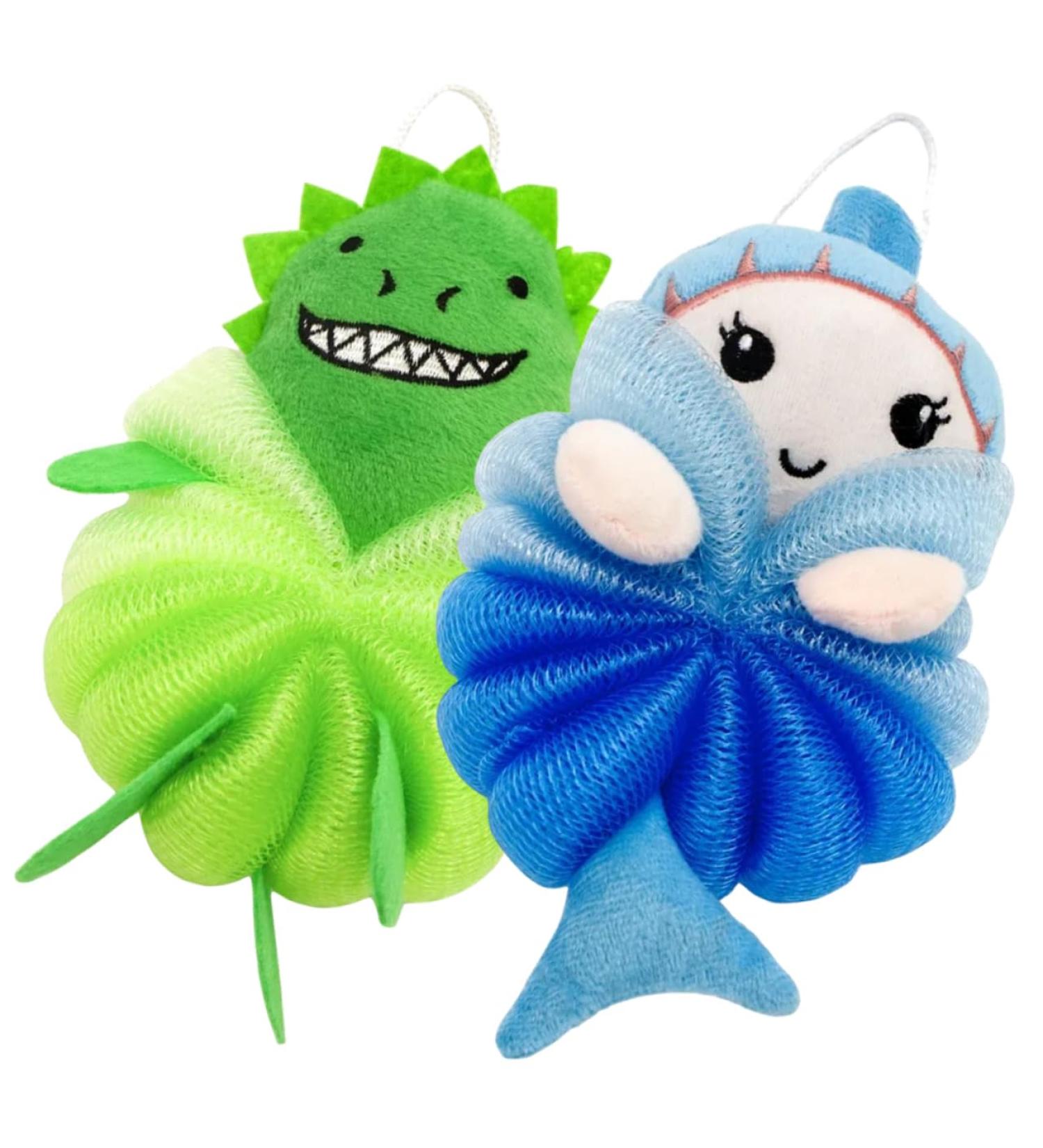 Healeved 2pcs Children s Bath Loofah Sponge - Cartoon Animal Body Wash Shower Loofahs for Kids & Newborns - Buy Online on GoSupps.com