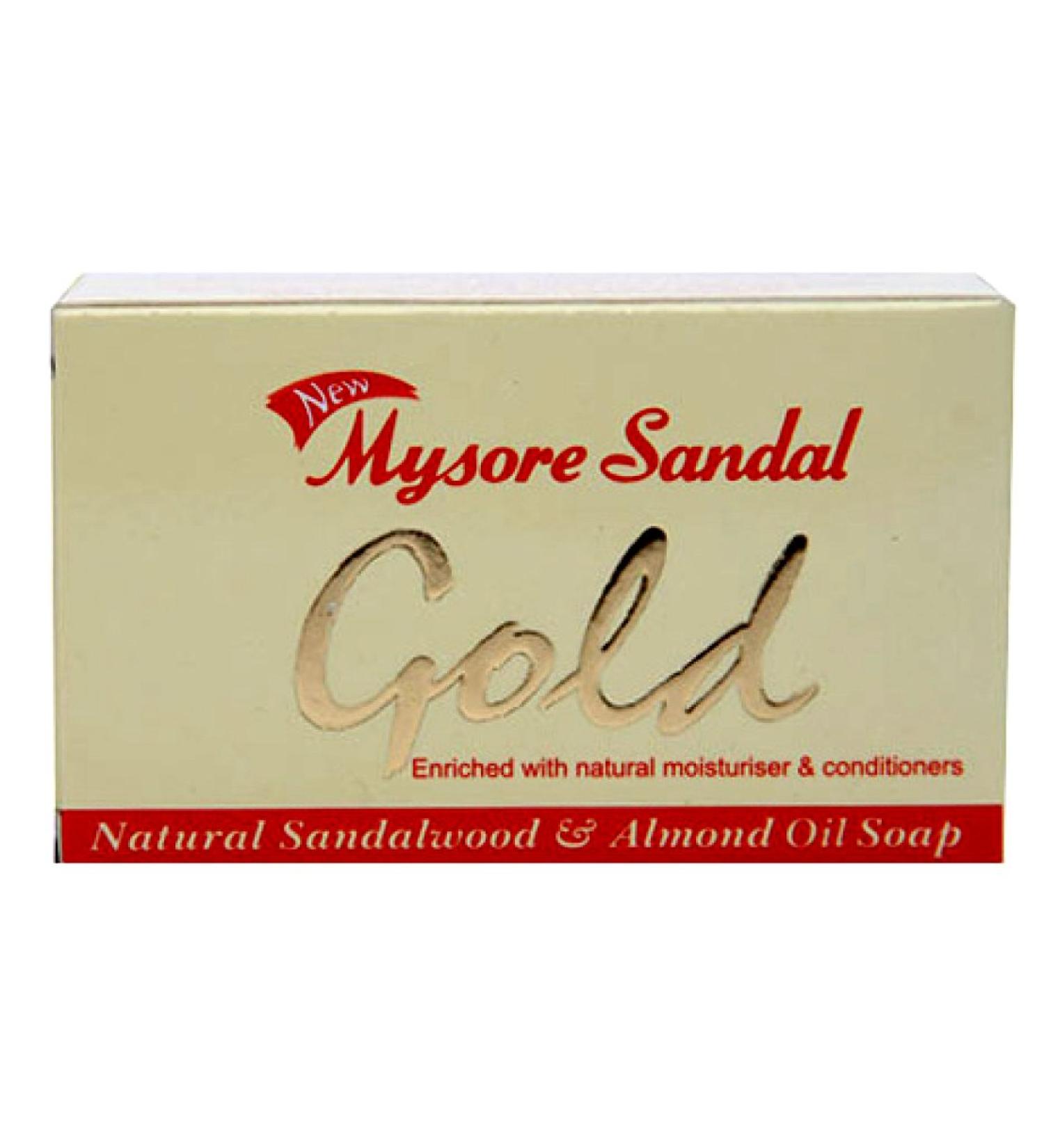 Mysore Sandal Gold Soap - 125g (Pack of 6) | Premium Quality All-Natural Soap for International Shipping - Buy Online on GoSupps.com