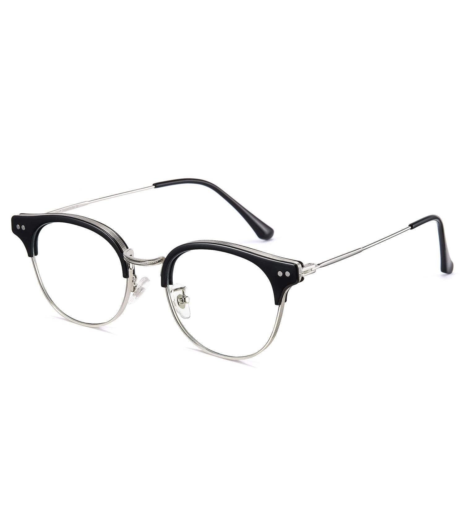 Cyxus Women s Blue Light Filter Glasses - Cat Eye & Round Vintage Style UV400 Protection Anti-Blue Light - 10 Black & Silver TR90 - Buy Online on GoSupps.com