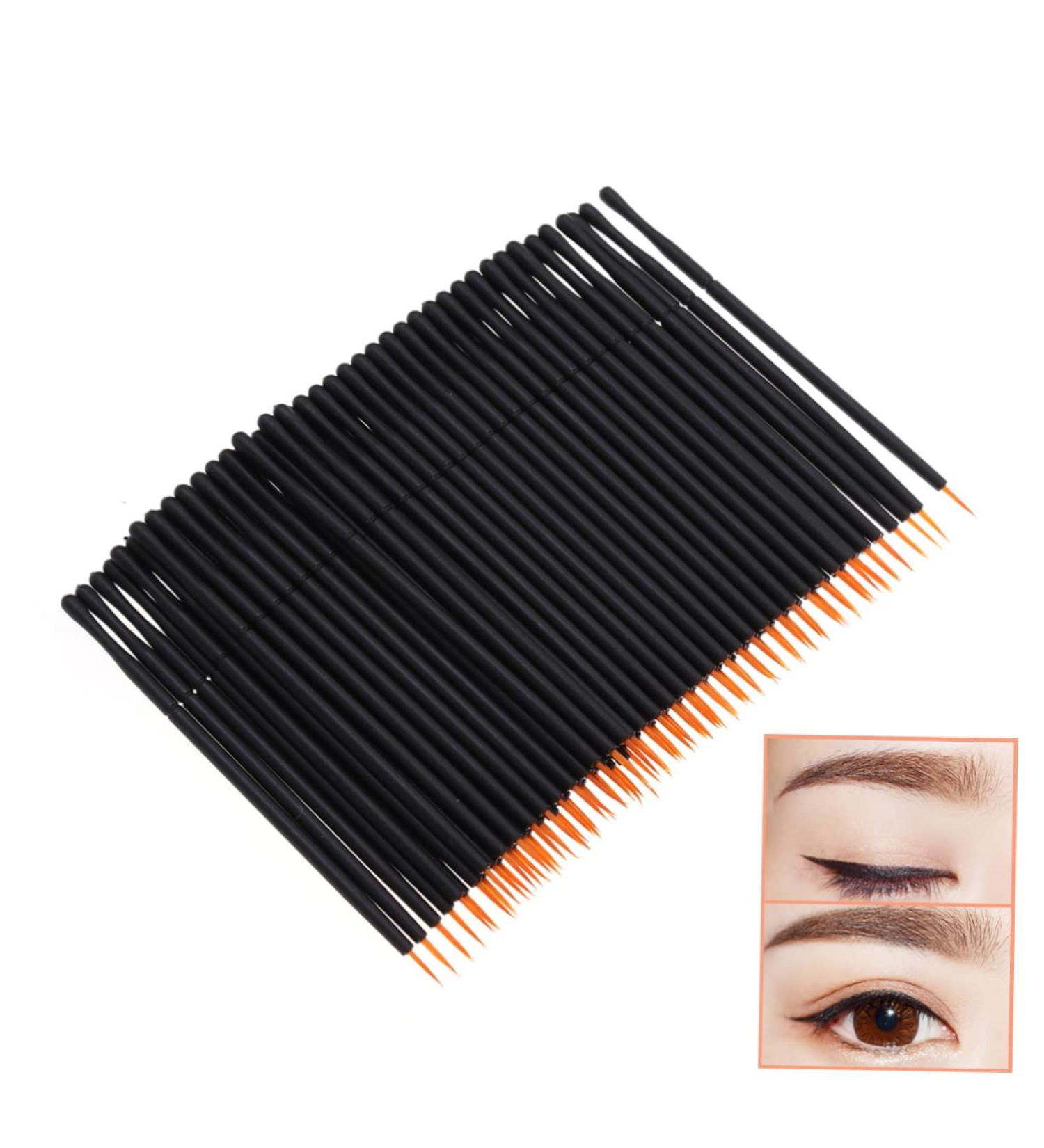 Mikinona Lip Liner Brush Eyeliner 100pcs Eyeliner Makeup Tools Wand Applicator Girl Makeup Brush Brush Liquid Eyeliner Brush - Buy Online on GoSupps.com