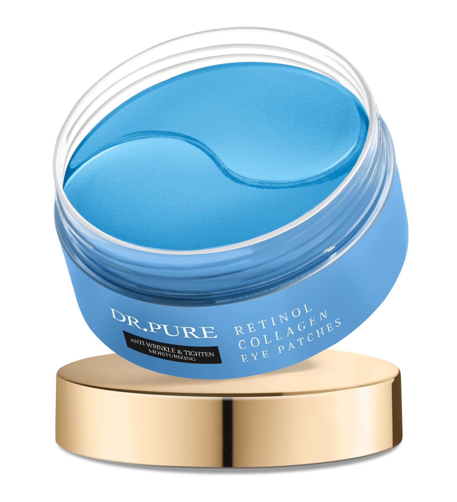 Dr. Pure Under Eye Patches - Retinol & Hyaluronic Acid Eye Mask for Puffiness Dark Circles & Wrinkles | 30 Pairs - Buy Online on GoSupps.com