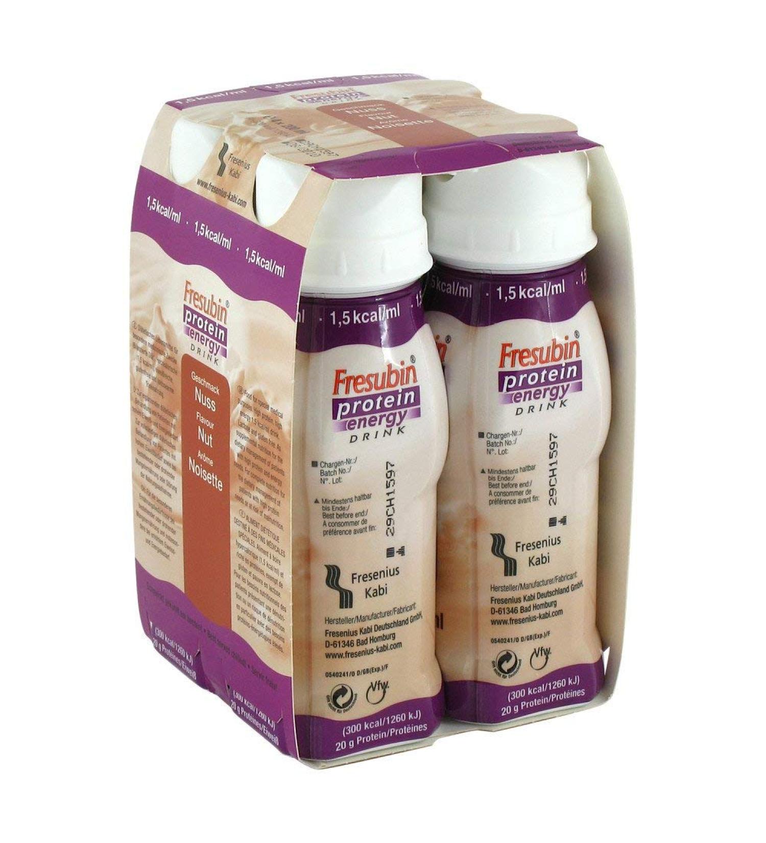 Fresenius Kabi Fresubin Protein Energy Drink Nut Drinking Bottle 4 x 200 ml 1 Pack (1 x 1 kg)