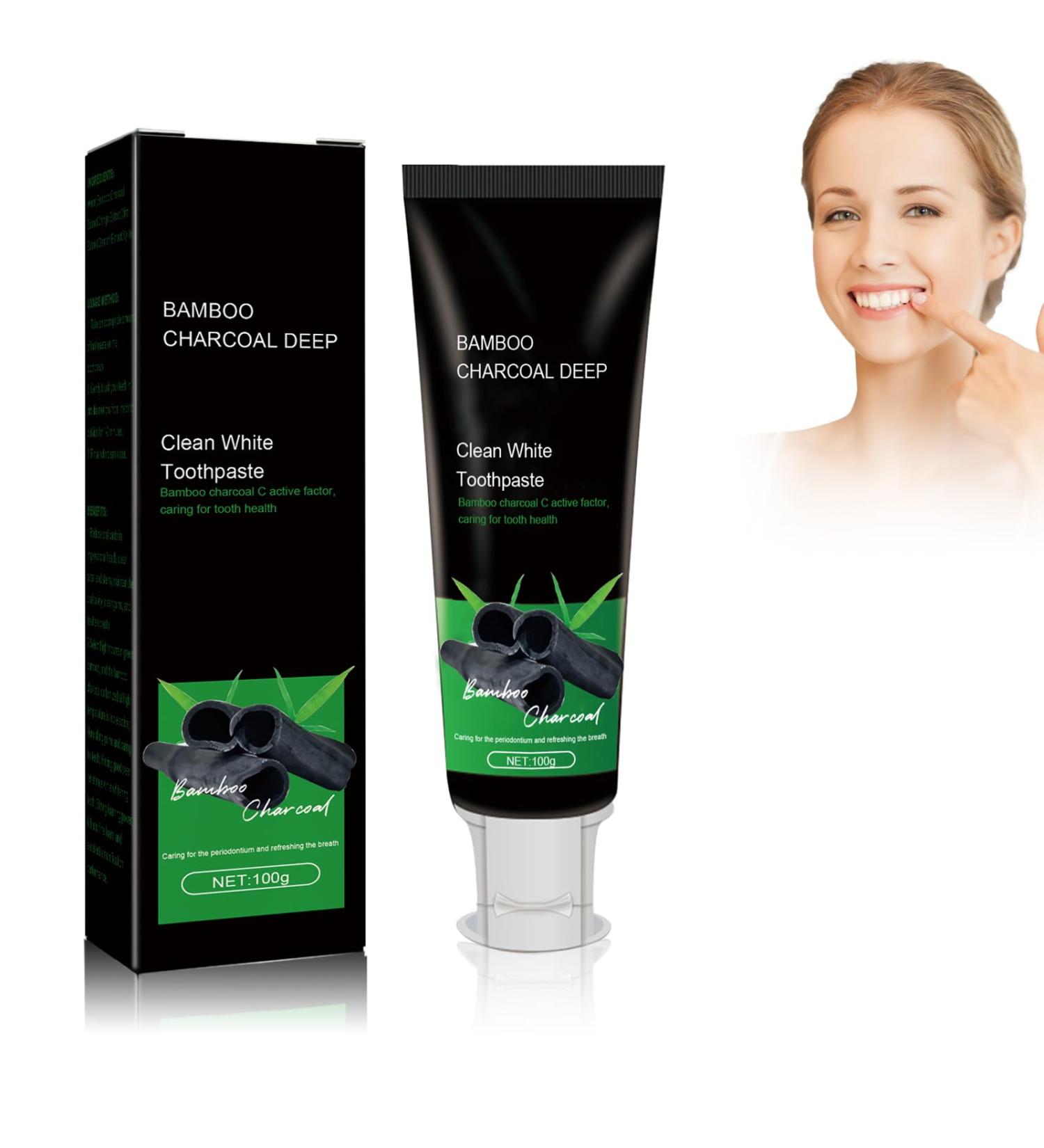 Bamboo Charcoal Deep Toothpaste 100g - Natural Whitening & Deep Cleaning Activated Carbon Toothpaste - Buy Online on GoSupps.com