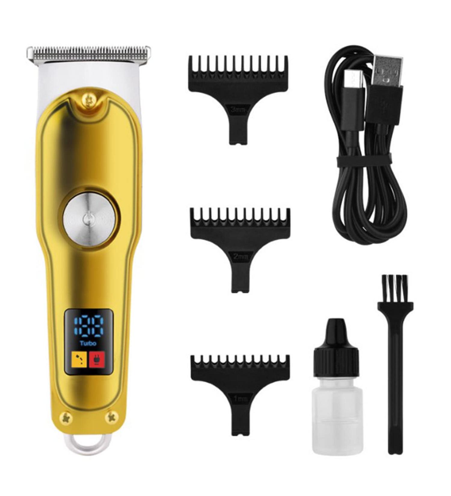 Hair Clipper Cordless Barber Grooming Sets Rechargeable Hair Clipper with Guide Combs Gold Metal Incisive Lightweight Electric Hair Trimmer for Home Use 500mAh - Buy Online on GoSupps.com