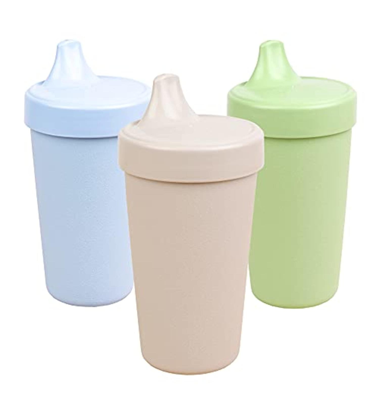 Re Play 10 oz. No Spill Cups for Baby Toddler & Child Feeding in Ice Blue Sand & Leaf (3pk) | Made in USA from Recycled Milk Jugs | BPA Free & Dishwasher Safe | Beach Baby Essentials - Buy Online on GoSupps.com
