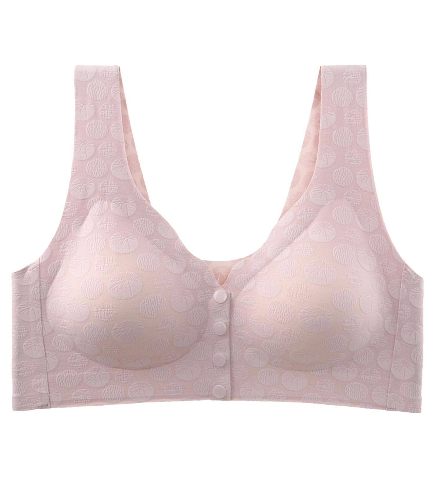 VHERSILY Women's Seamless Push-Up Sports Bra - Front Buckle Hollow Out Design Aesthetic Wave Point XXL Pink - Buy Online on GoSupps.com