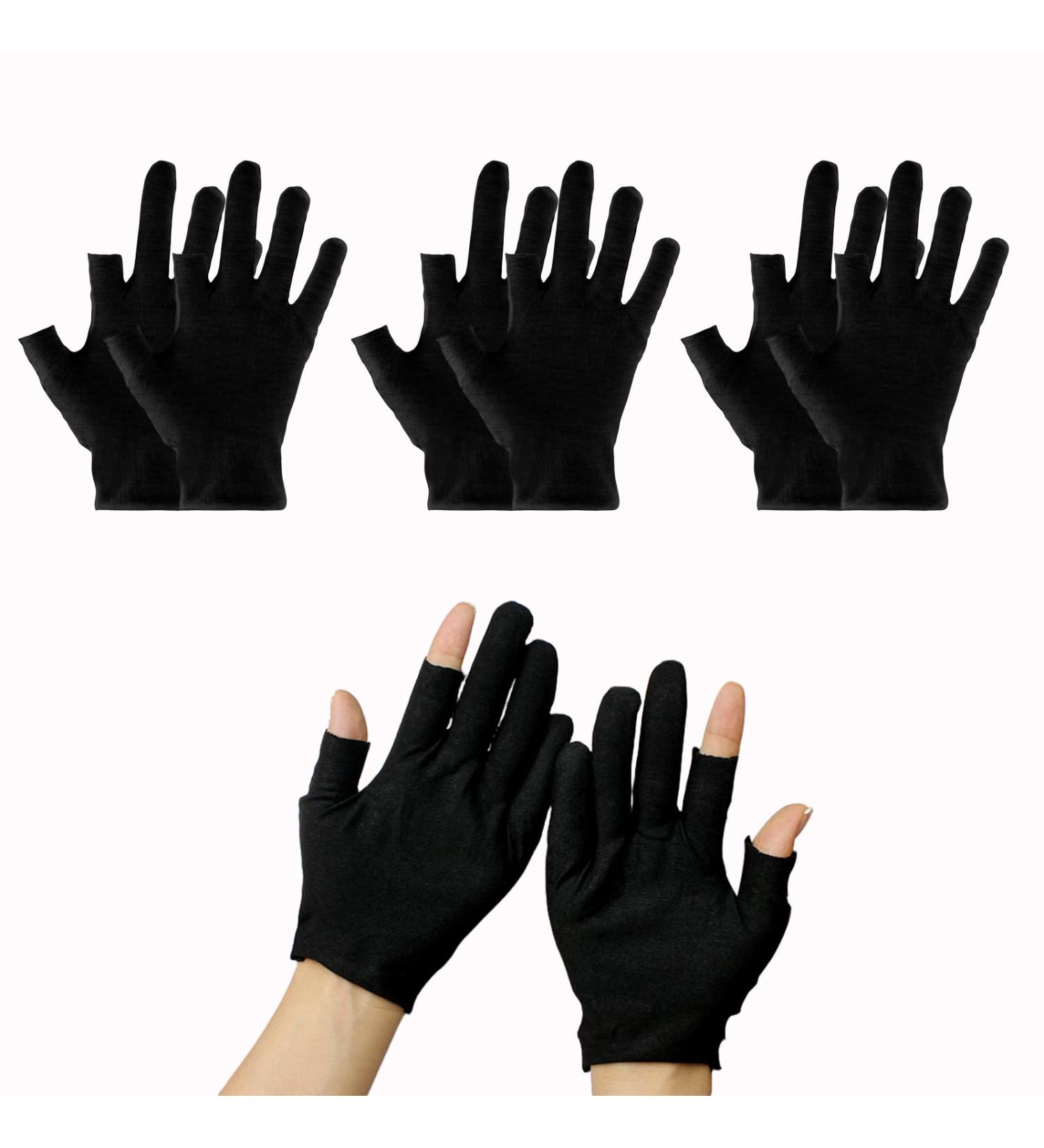 Buy Lilbitty Cotton Gloves - 3 Pairs Moisturizing Gloves for Dry Hands | Overnight Moisture Therapy | Black - Buy Online on GoSupps.com