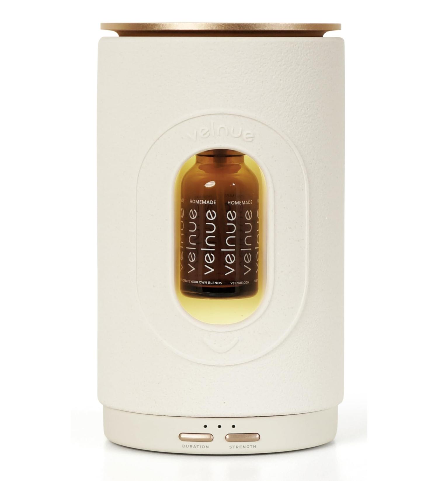 Waterless Nebulizing Essential Oil Diffuser - Battery & USB Rechargeable | Portable Aromatherapy Diffuser for Large Rooms | Model Cove (Ceramic Cream - Buy Online on GoSupps.com