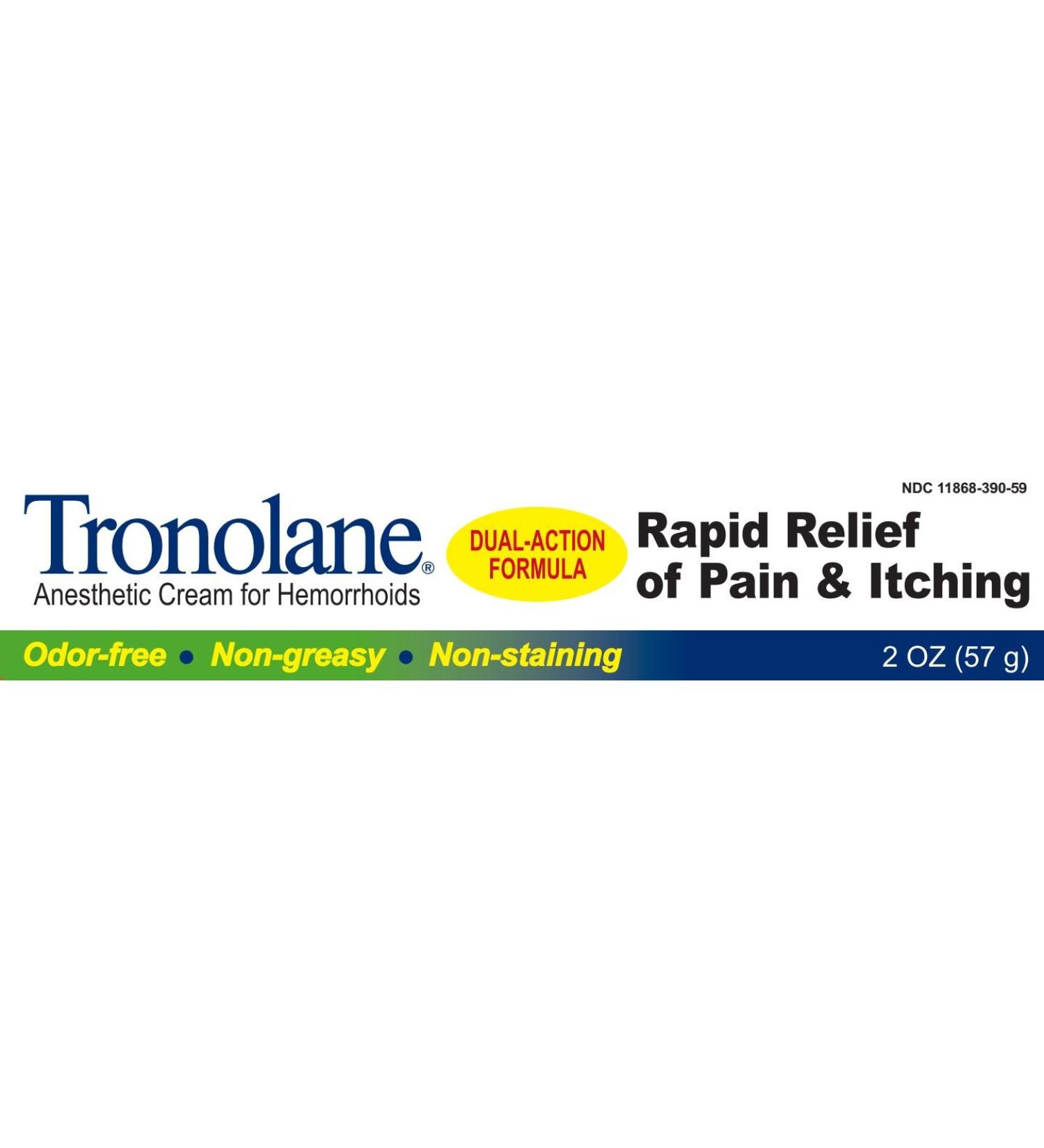 Tronolane Anesthetic Cream for Hemorrhoids 2 oz - Pack of 2 | Fast Relief Formula - Buy Online on GoSupps.com