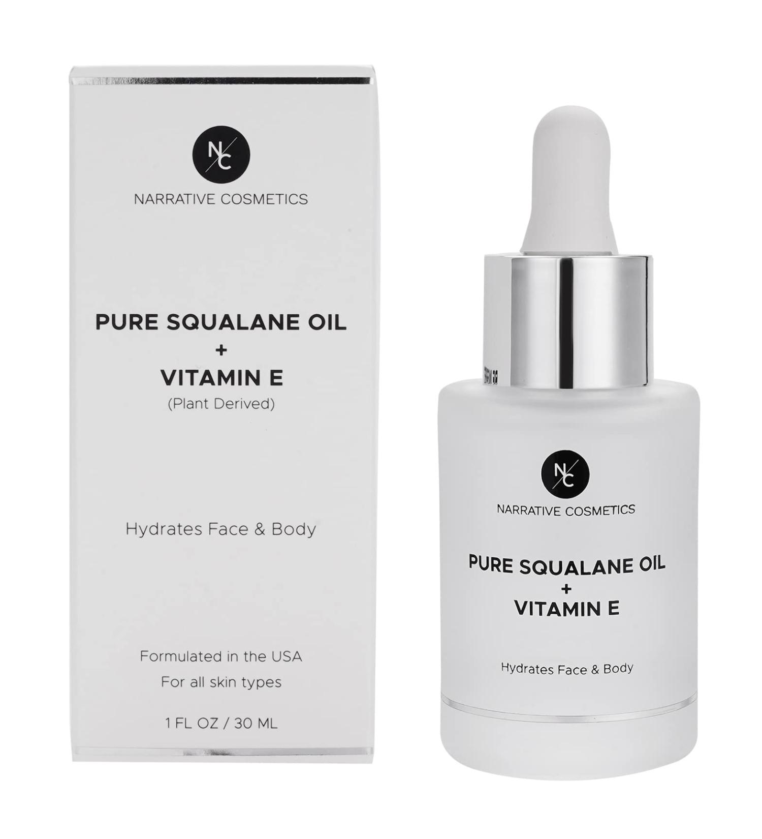 Pure Squalane Oil + Vitamin E - Hydrating Face & Body Oil for All Skin Types | 1 Fl. Oz | International Shipping - Buy Online on GoSupps.com