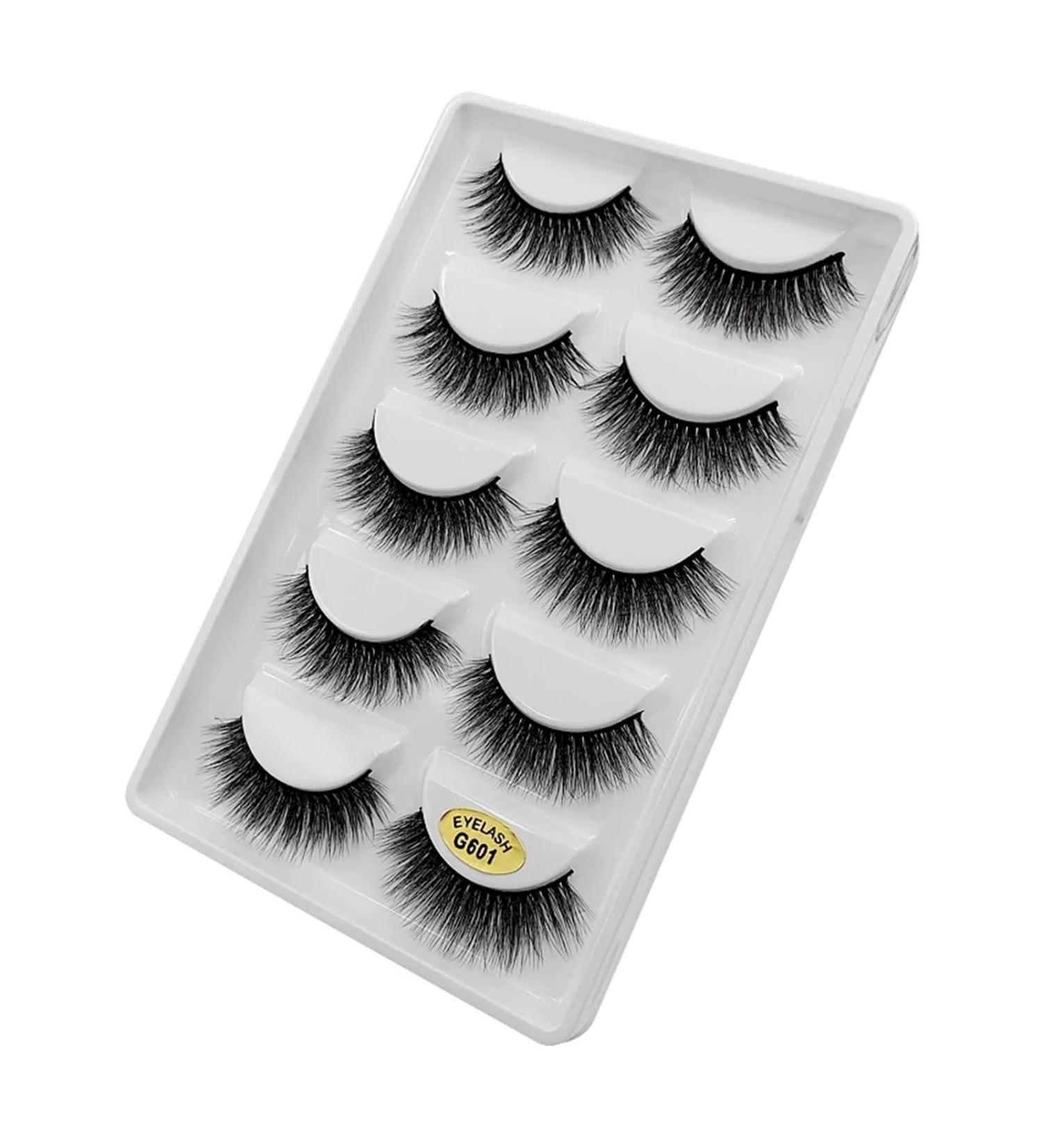 UAMOU Lashes 10/20/50/100 Boxes Mink Eyelashes 5 Pairs Natural False Eyelashes Thick Fluffy Faux Cils Lashes In Bulk G6 Cheerfully (Color : G601S Size : 40 boxes) - Buy Online on GoSupps.com