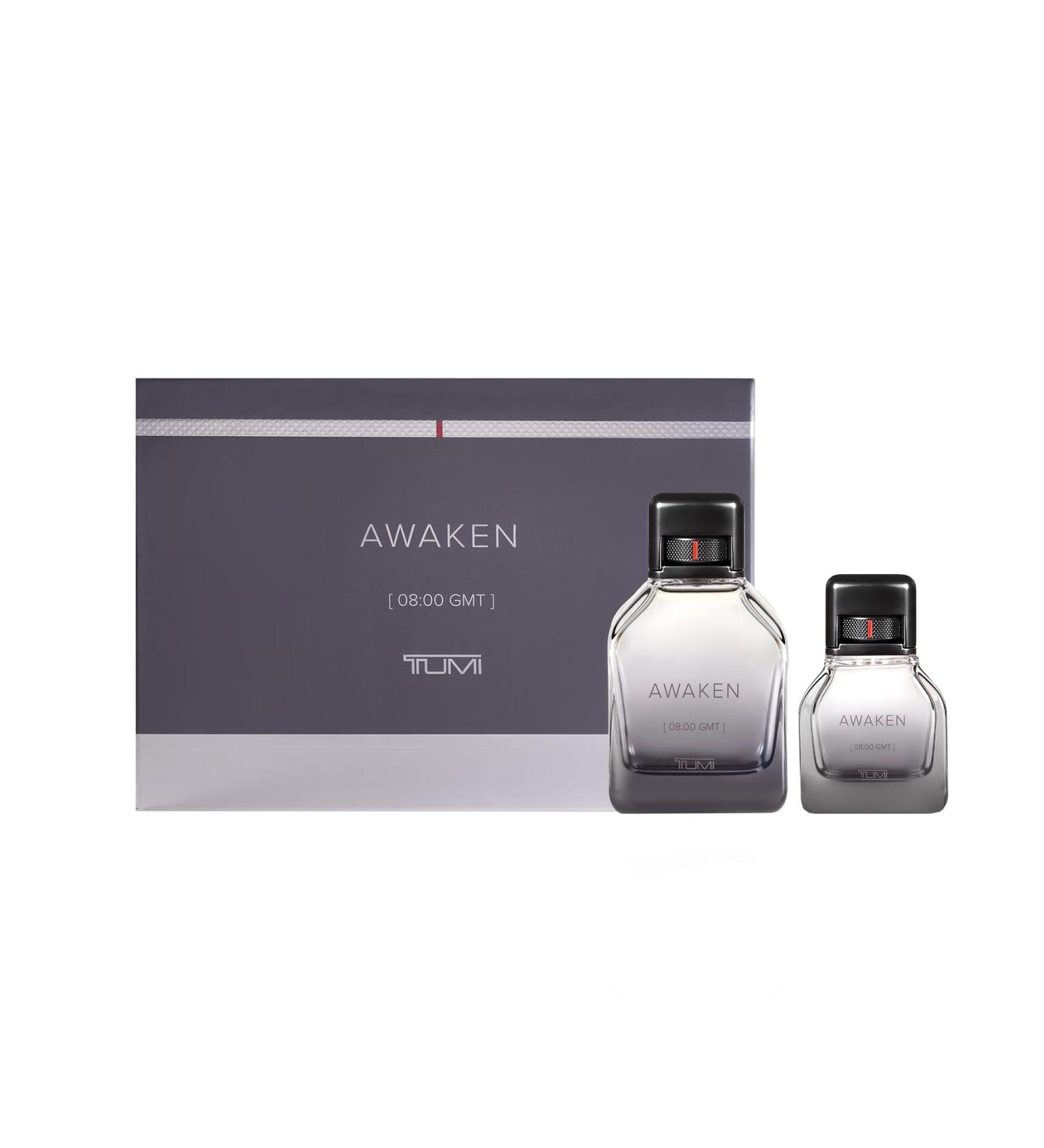 TUMI AWAKEN 08:00 GMT Gift Set - Refreshing Cologne for Men with Woody Fragrance Notes - 6.7 oz & 1.0 oz Eau de Parfum - Buy Online on GoSupps.com