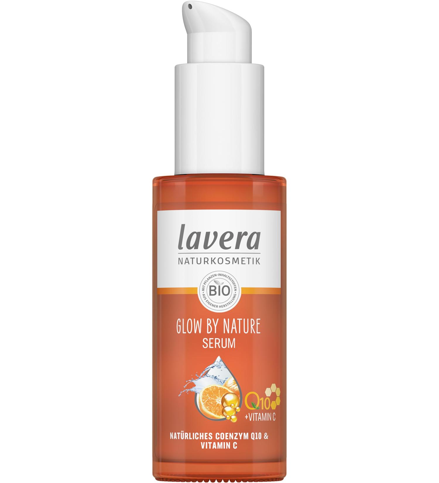 lavera GLOW BY NATURE Serum - natural cosmetics - vegan - Q10 & Vitamin C - moisturizing - anti-wrinkle - revitalizing - firm skin - PETA certified - 1 x 30 ml - Buy Online on GoSupps.com