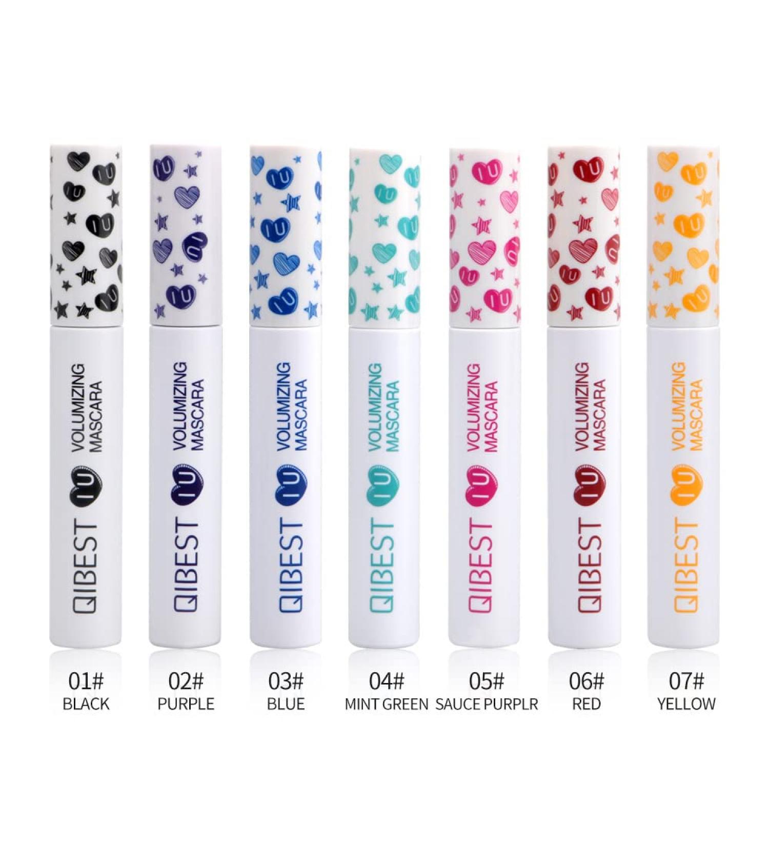 QiBest 7-Color Mascara - Washable, Plump & Thick | Cruelty-Free Japanese Formula | Smudge-proof, Long-wearing & Colorful Mascara - Buy Online on GoSupps.com