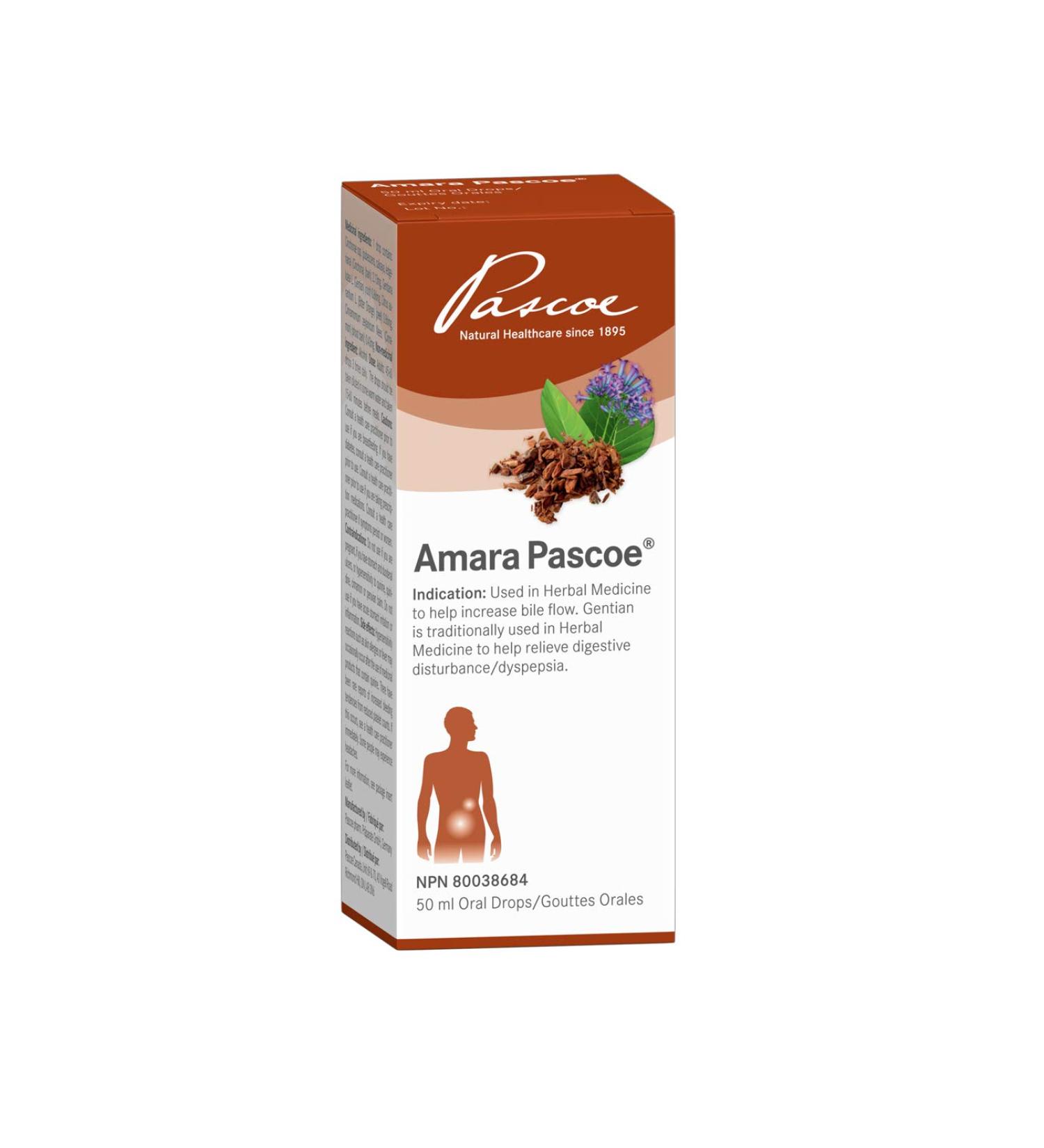 Amara-Pascoe Herbal Digestive Bitter - Help Increase Bile Flow - Gentian Is Traditionally Used In Herbal Medicine To Help Relieve Digestive Disturbance/Dyspepsia Cinchona Bark Gentian Bitter Orange Cinnamon Bark 50 mL Oral Drops - Buy Online on GoSupps.com