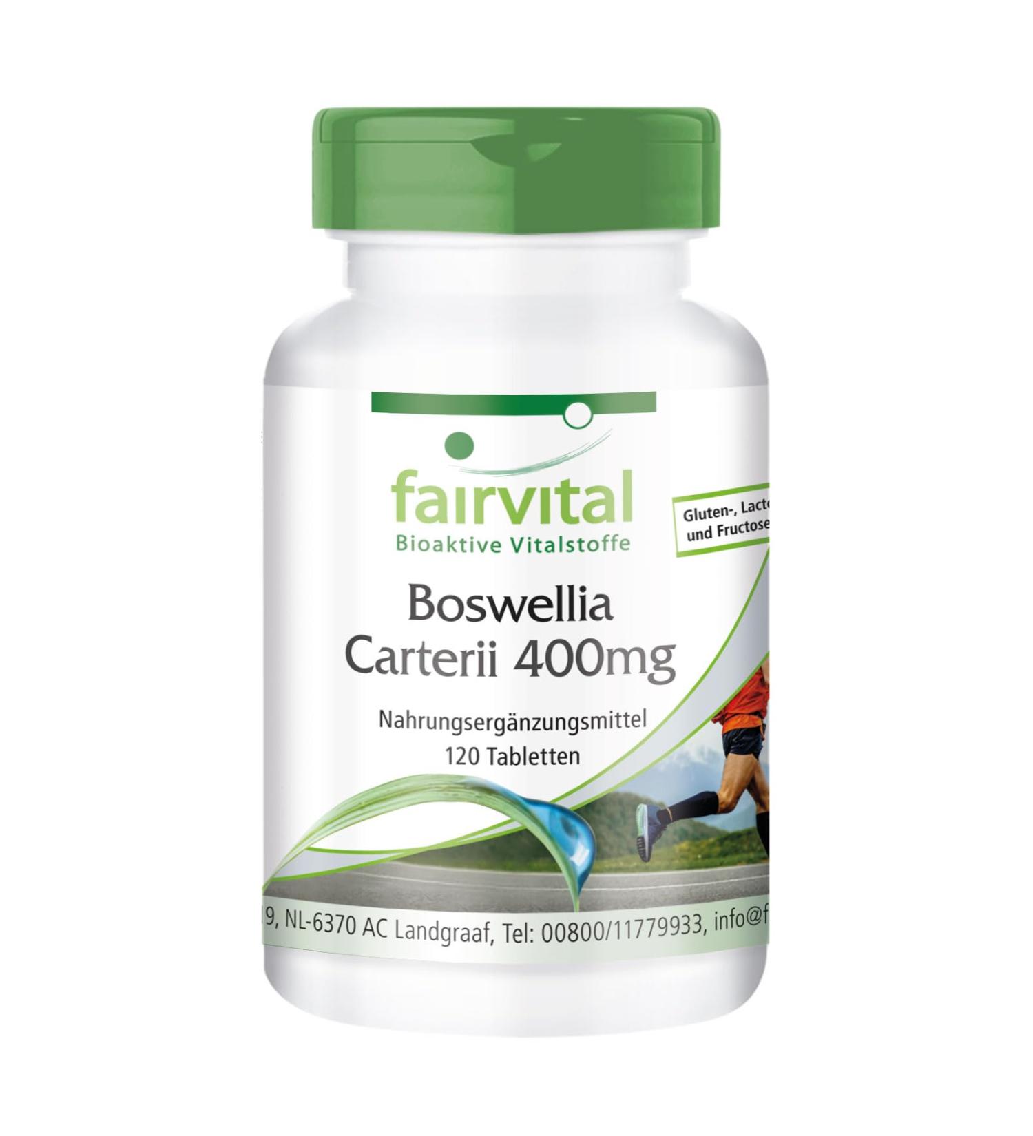 Fairvital Boswellia Carterii 400mg - 120 Vegan Tablets | African Frankincense Extract - High Dose & Quality Checked - Made in Germany - Buy Online on GoSupps.com