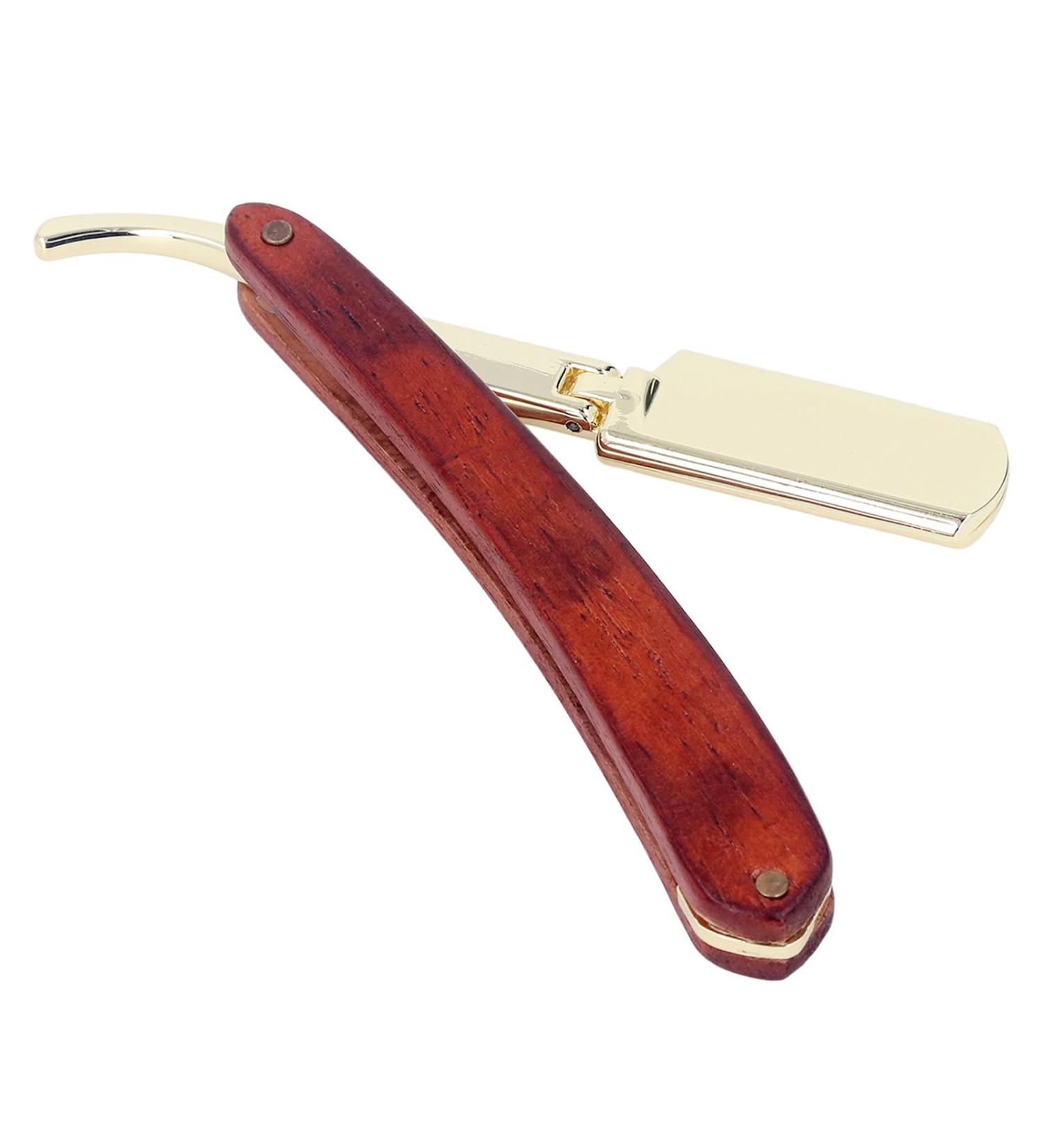 Professional Hairdressing Holder for Men | Stainless Steel Beard Blade Stand & Beech Handle Hairdressing Tools - Buy Online on GoSupps.com