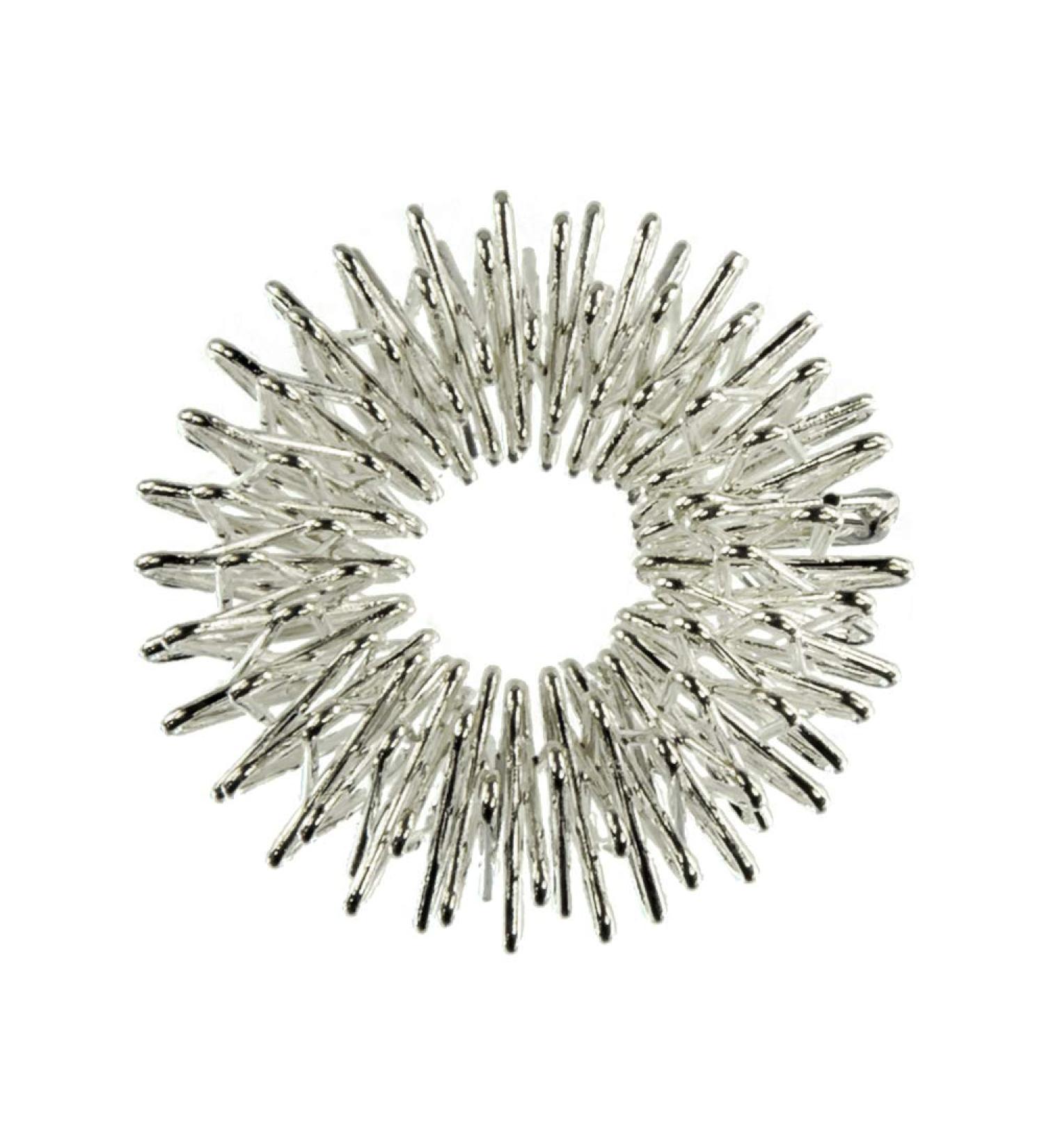 Chi Enterprise Premium Massage Ring | Anti-Stress Acupressure Ring for Anxiety | Silver Large | International Shipping - Buy Online on GoSupps.com