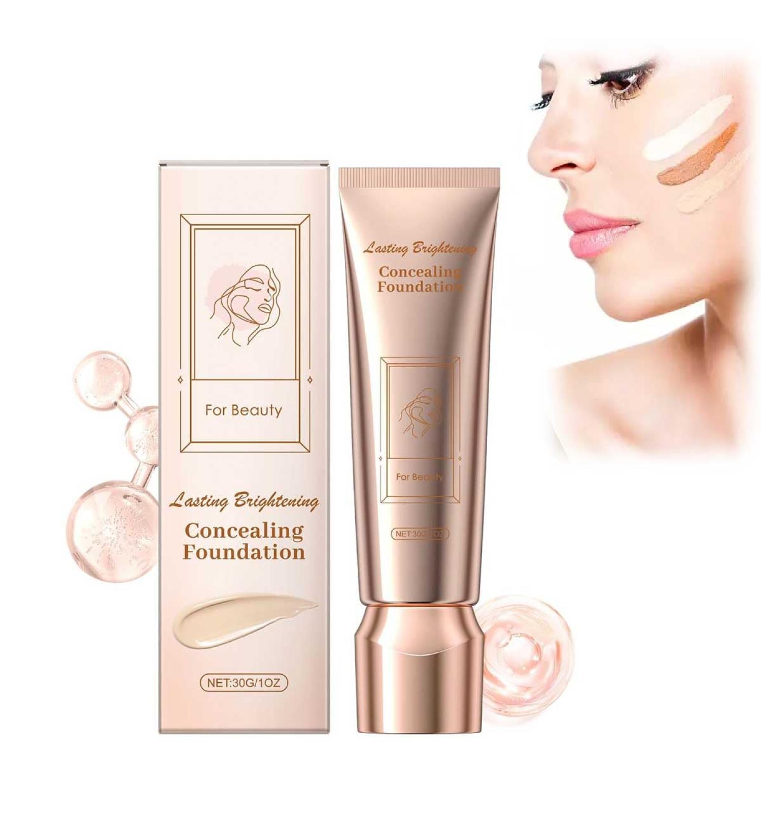 Liquid Foundation Coverage Foundation Hydrating Base Concealer Liquid Concealer Coverage Primer Makeup Natural & Light Foundation for All Skin Types - 1 Fl. Oz. (Ivory White 1) - Buy Online on GoSupps.com