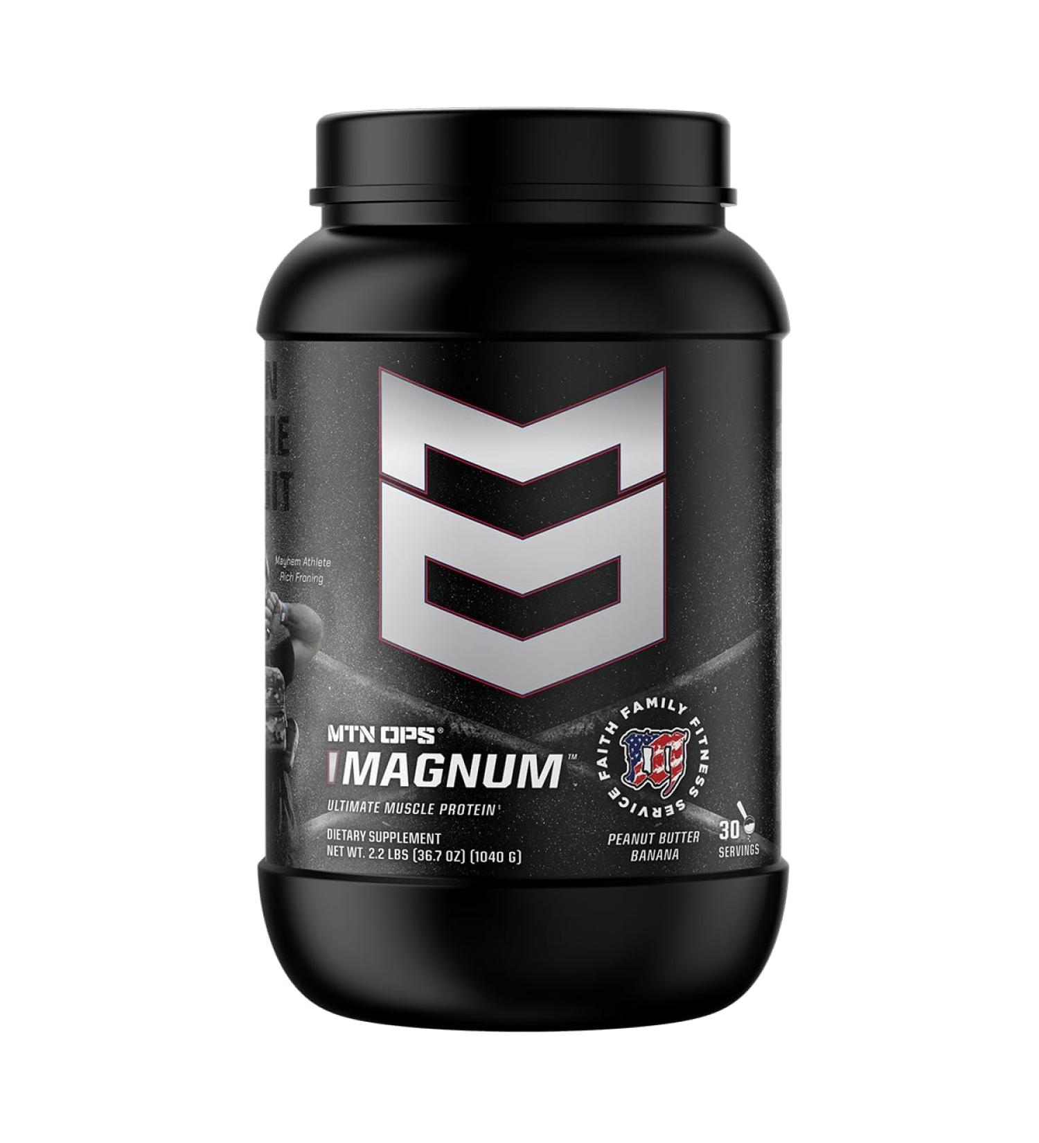 MTN OPS Magnum Peanut Butter Banana Protein Powder by Rich Froning 23g of Whey Isolate Protein & Milk Protein with BCAAs Zero Sugar & Gluten Free 30-Servings