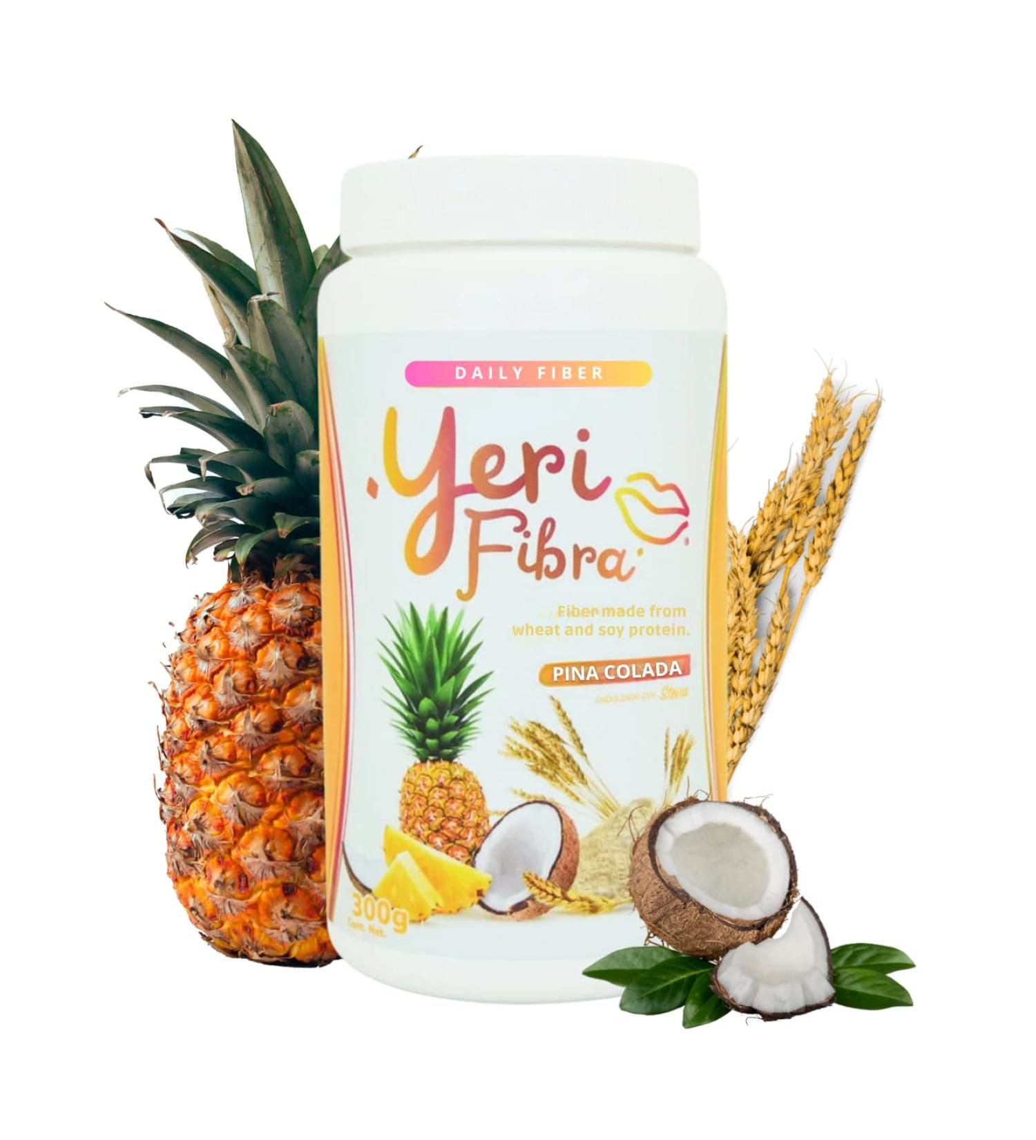 YERI FIBRA - Pi a ColadaFlavor - Daily Fiber - Exotic Delicious Flavors Wheat and Soy Protein 300g (10.5oz) - Las Originales Fibras Virales de YeriMua. - Buy Online on GoSupps.com