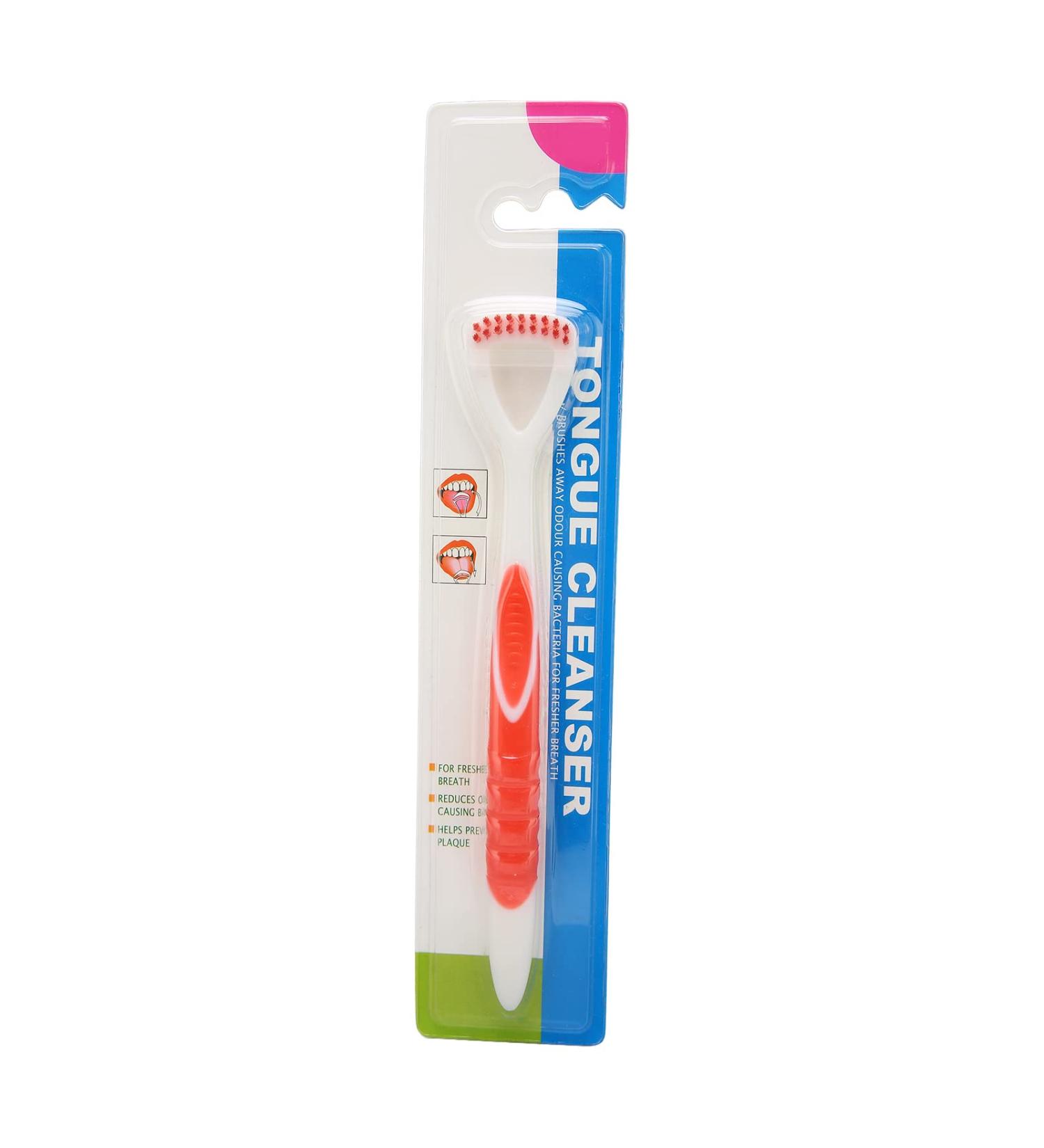 Professional Tongue Scraper & Cleaner for Adults & Children - Red Tongue Brush for Improved Oral Care & Bad Breath Relief - Buy Online on GoSupps.com