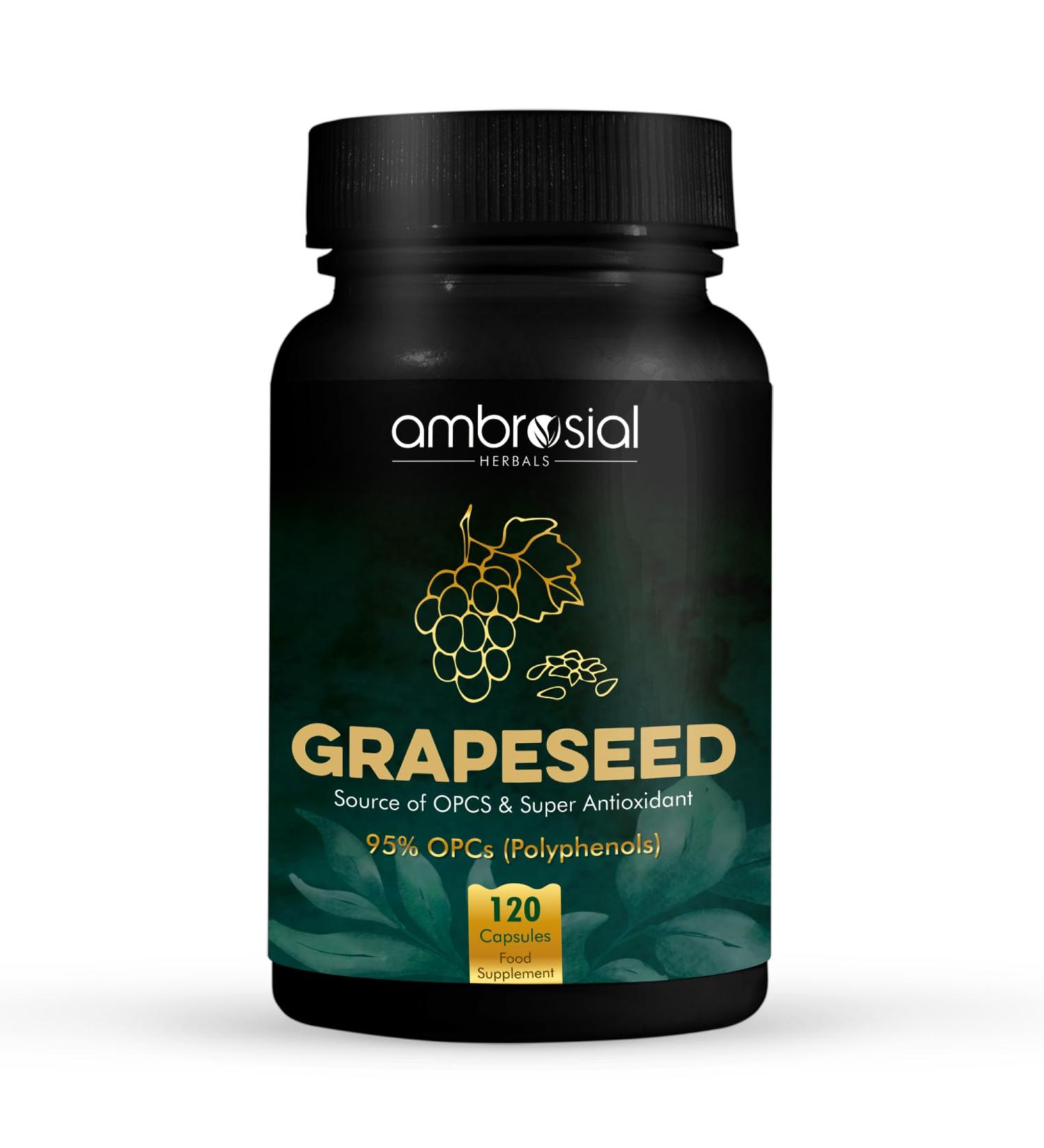 AMBROSIAL Grapeseed Capsules Pack of 1-120 Capsules - Buy Online on GoSupps.com
