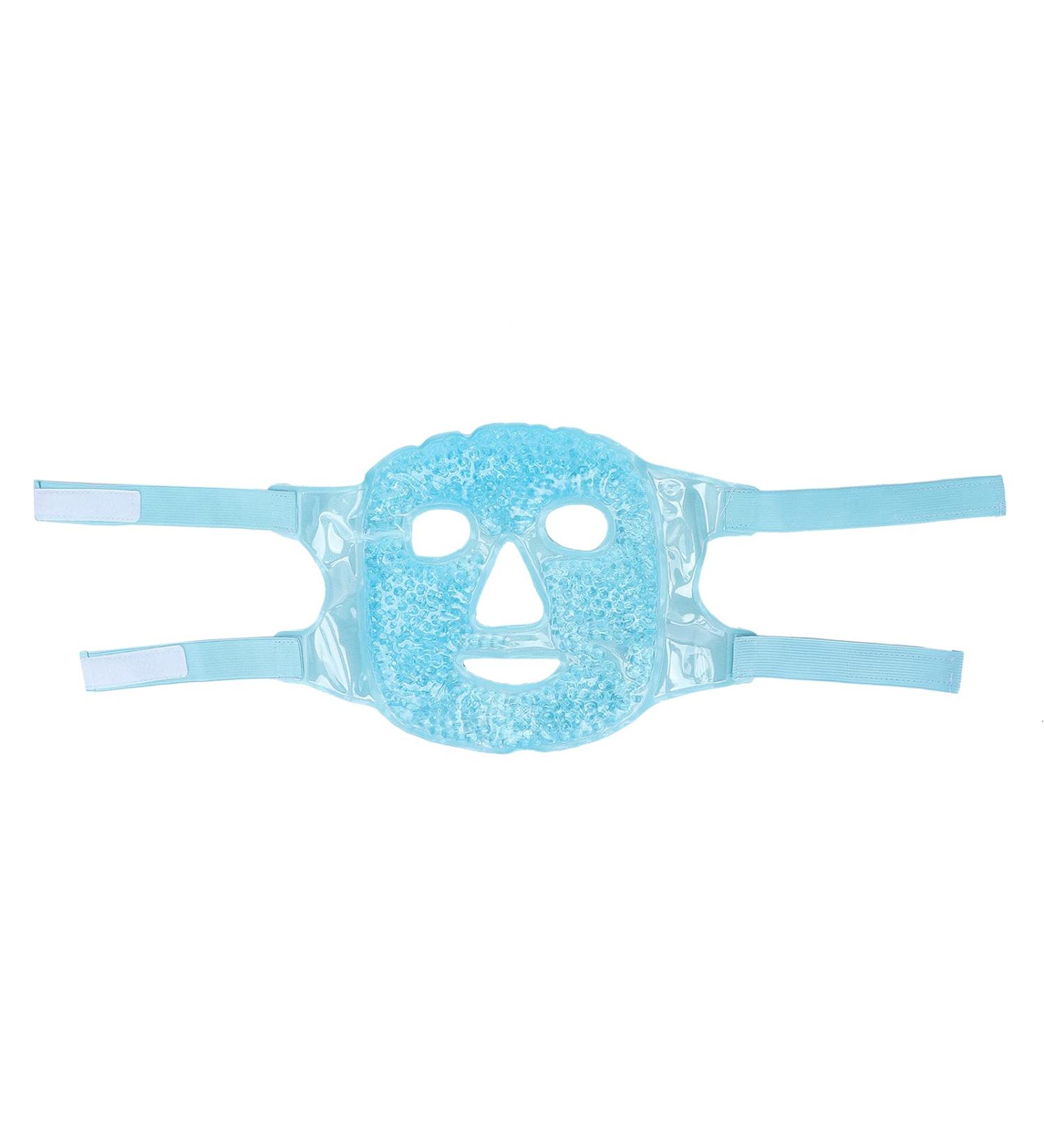 Reusable Gel Beads Face Eye Mask | Hot & Cold Compress for Puffy Eyes Dark Circles Relief | Stress & Migraine Relief Spa Mask (Blue - Buy Online on GoSupps.com