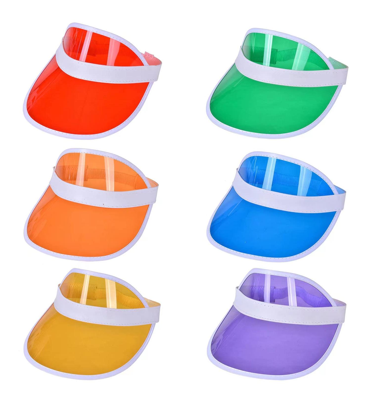 Loccy 6-Piece Unisex Solar Visor Hat | 80s Retro Transparent Sun Cover for Golf Tennis & Poker Parties - International Shipping Available - Buy Online on GoSupps.com