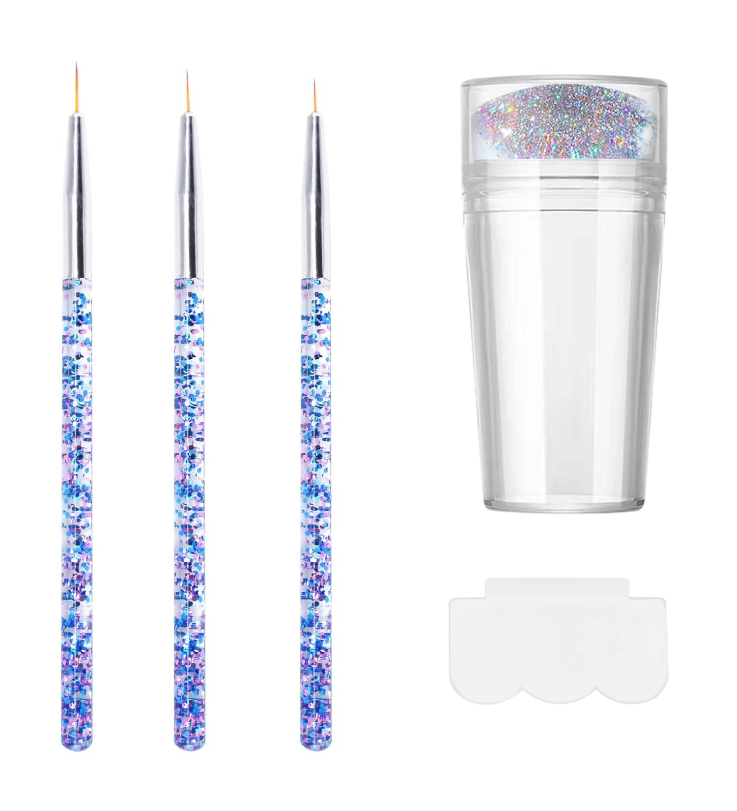 Clear Nail Stamper & Nail Art Liner Brush - Perfect for French Tips & Nail Design | Jelly Nail Stamp for Creative Nail Art - Buy Online on GoSupps.com