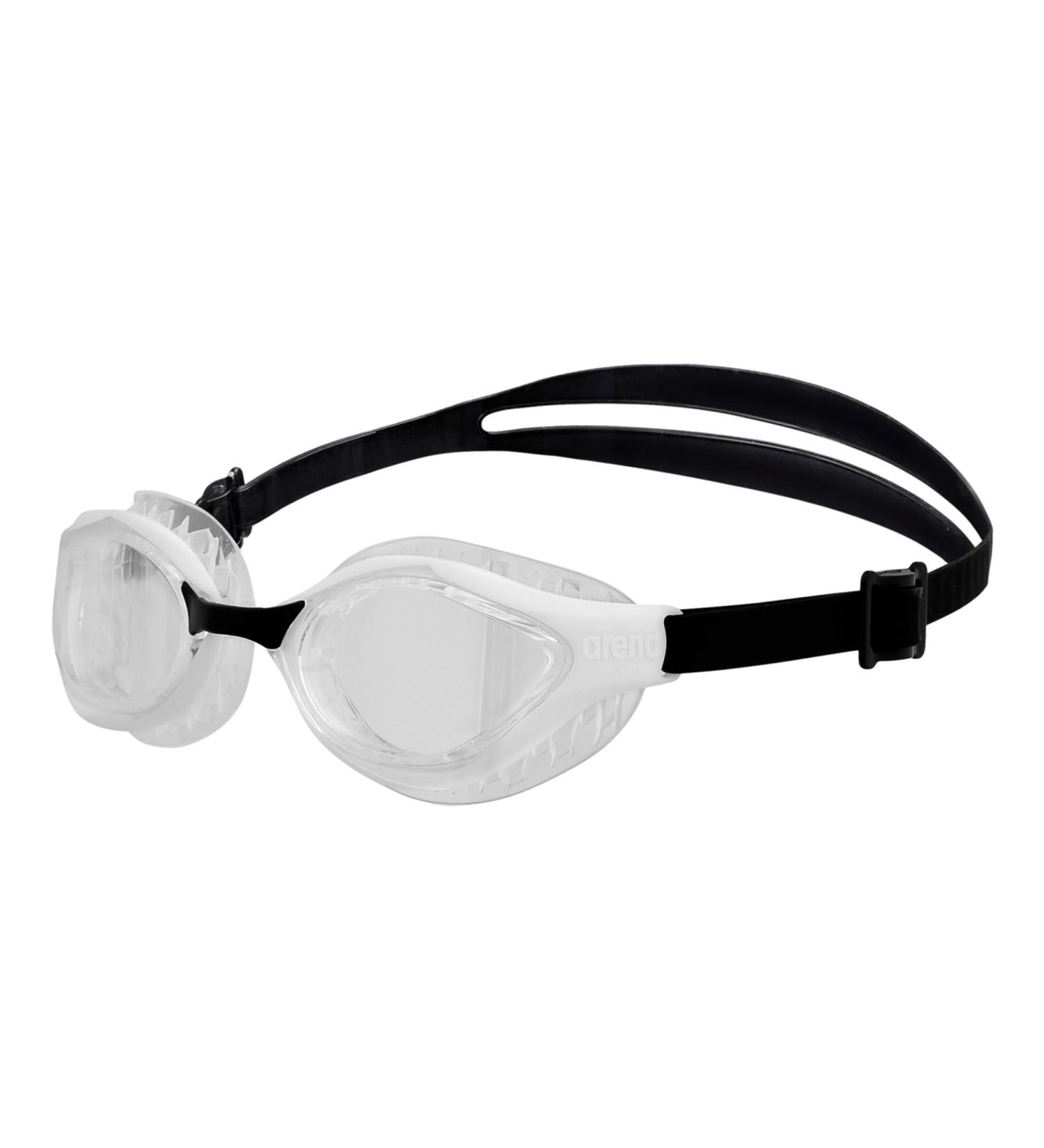 Shop Arena Air-Bold Swipe Swimming Goggles | Unisex UV Protection Glasses with Anti-Fog & Air Seals - Large Size Clear White Black - Buy Online on GoSupps.com