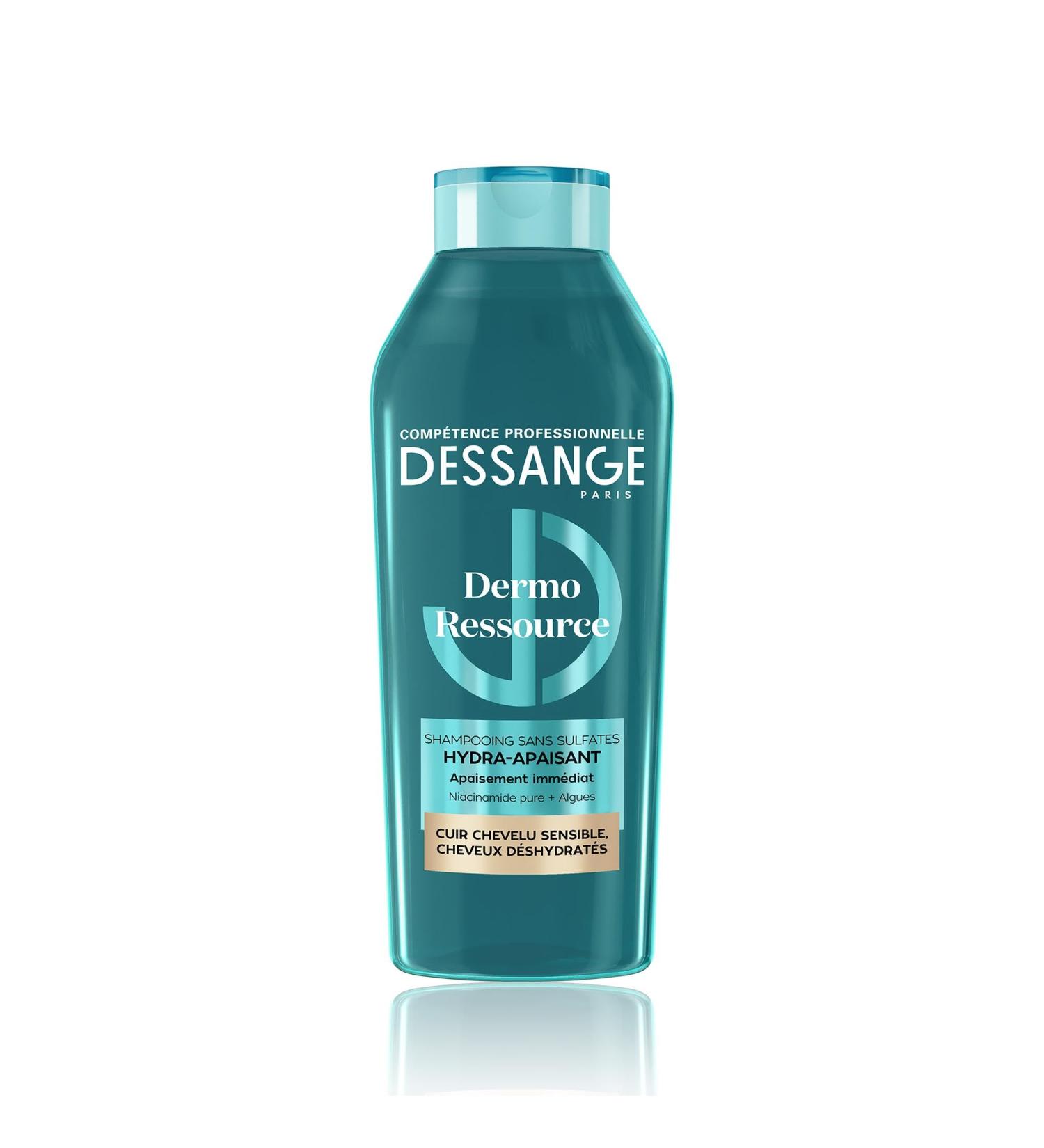 DESSANGE - Shampoing Hydra-Apaisant Dermo Ressource - Sans Sulfates - Formule Enrichie En Algues & Niacinamide Pure - Apaise & Hydrate - Cuir Chevelu Sensible & Cheveux D shydrat s - 280ml Dermo Ressource Shampoing 280 ml (Lot de 1) - Buy Online on GoSupps.com