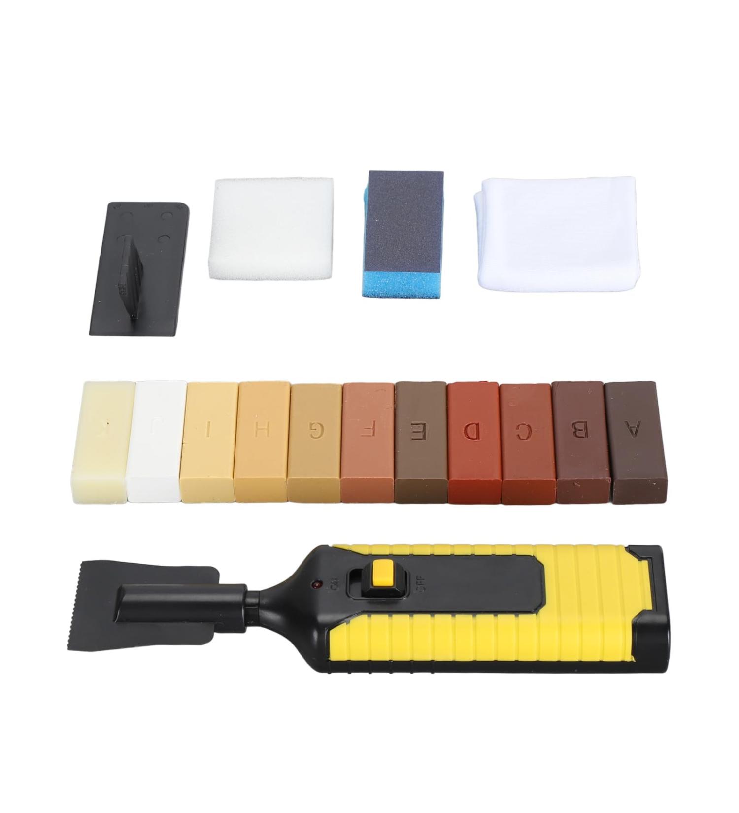 Floor Repair Wax Kit - Fix Scratches Cracks & Holes in Wood Floors | 11 Color Hard Wax Filler for Cabinets & Doors - Buy Online on GoSupps.com