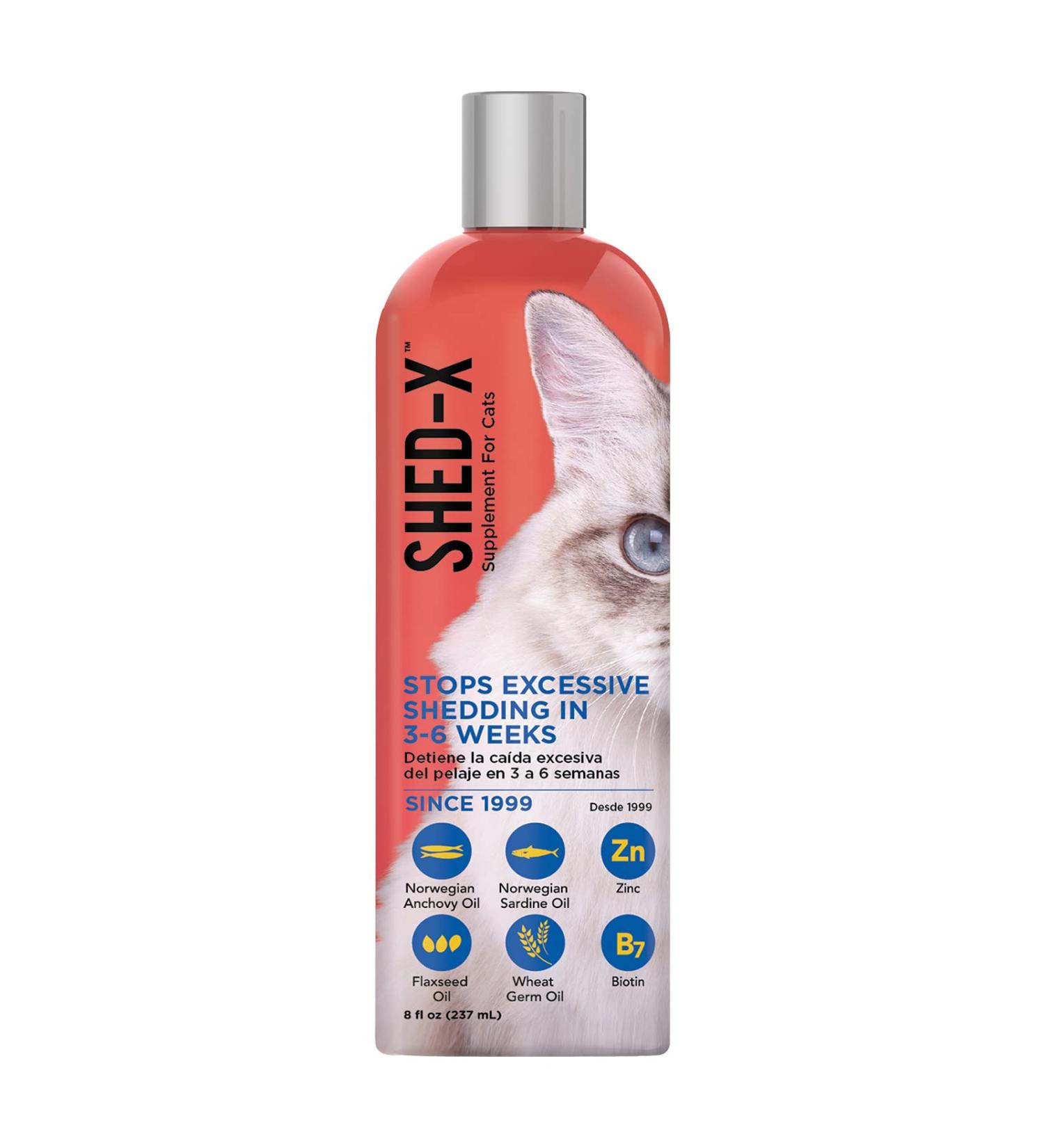 Shed-X Liquid Daily Supplement for Cats 8 oz - 100% Natural Formula for Excessive Shedding - Essential Fatty Acids, Vitamins, and Minerals - Buy Online on GoSupps.com