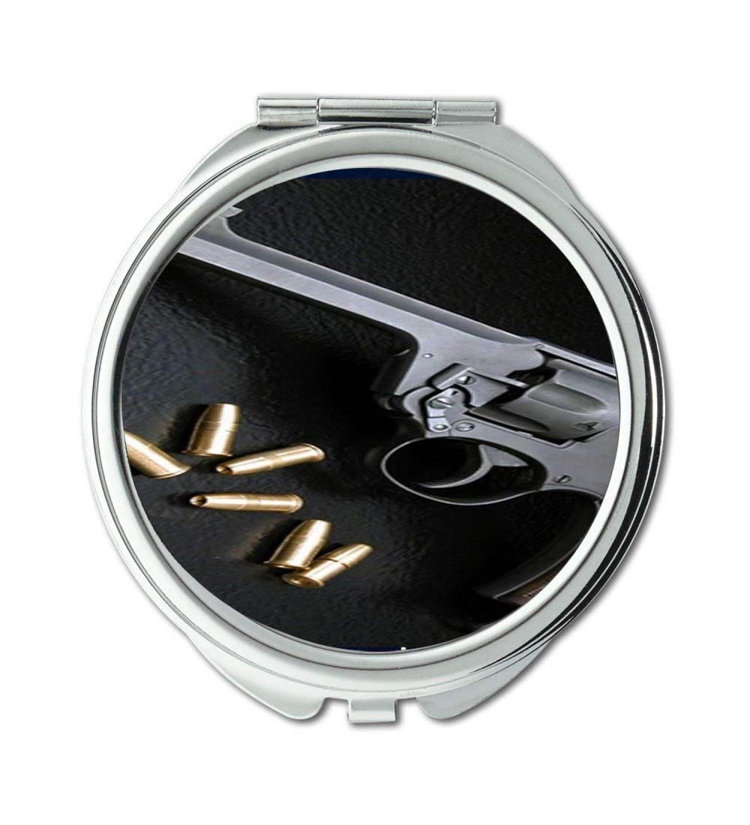 Mirror makeup mirror gun vault Round Mirror cool gun background pocket mirror portable mirror - Buy Online on GoSupps.com