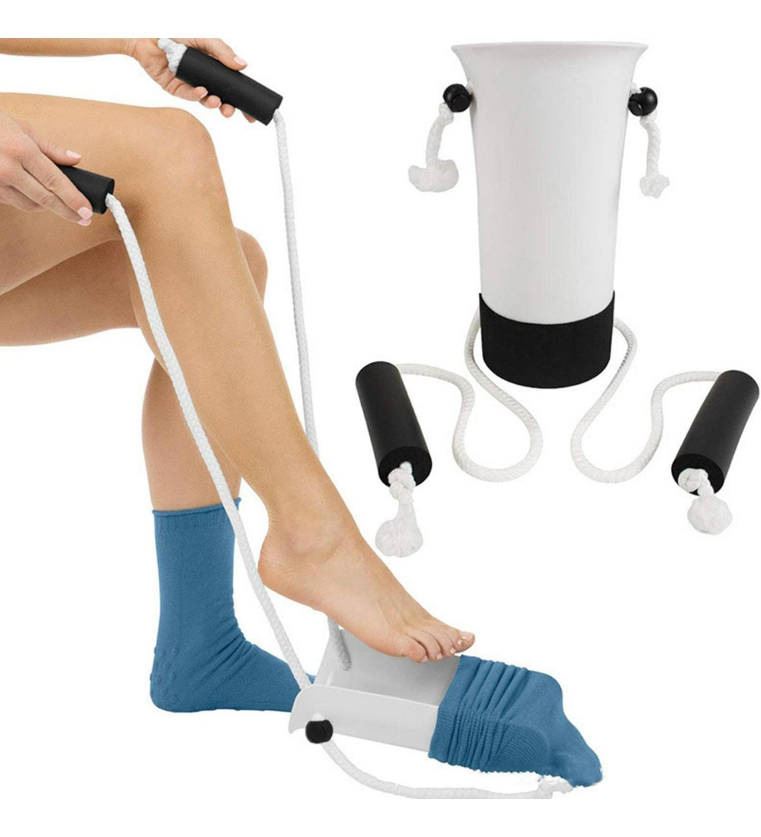 Rixotix Sock & Pantyhole Drawing Aid | Ideal for Seniors & Disabled | Post-Hip Surgery Support (White/Black) - Buy Online on GoSupps.com