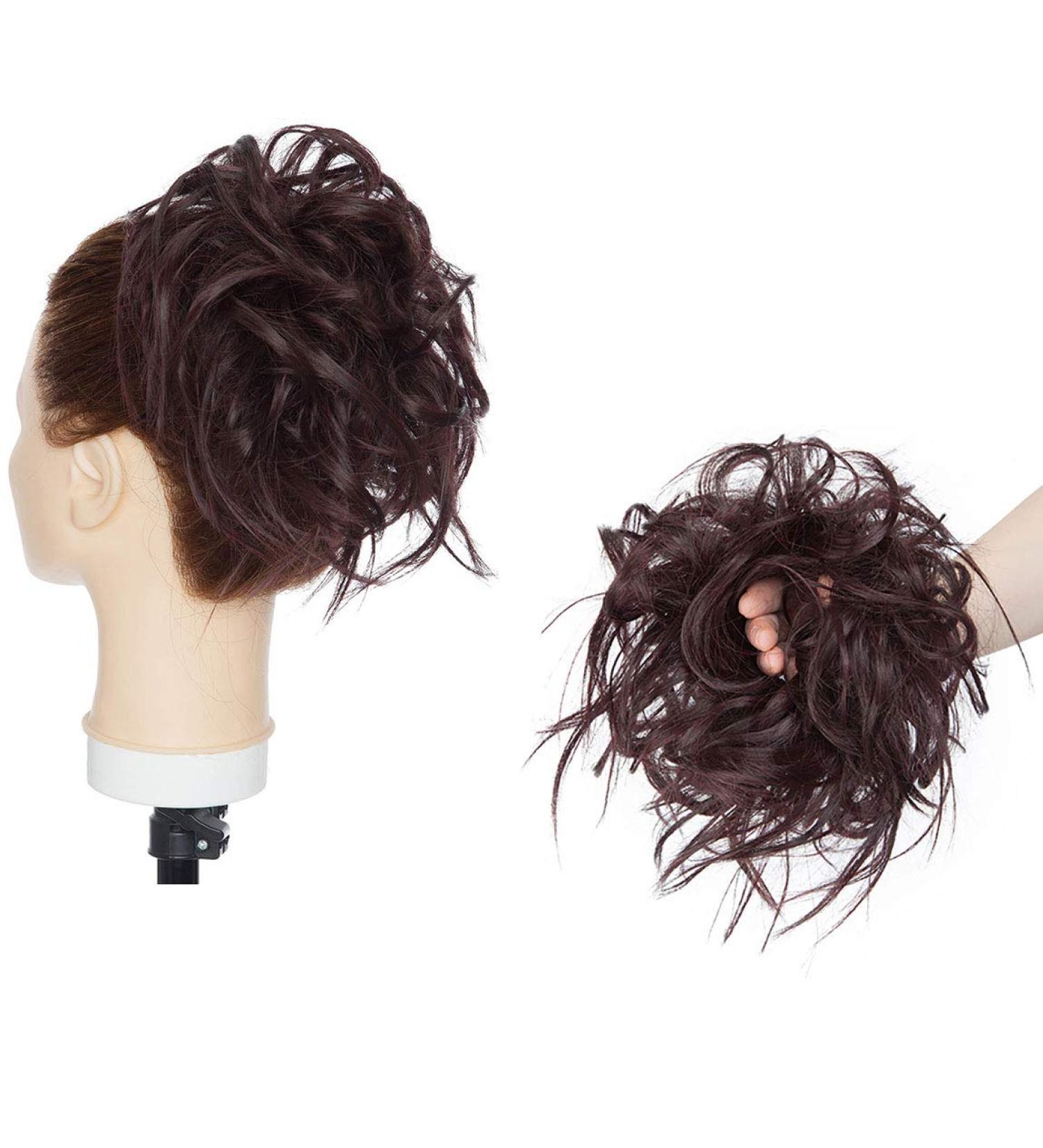 Tousled Hair Extensions Scrunchie - Brown Blonde, Black, Wine Red | Instant Ponytail Wig - Buy Online on GoSupps.com