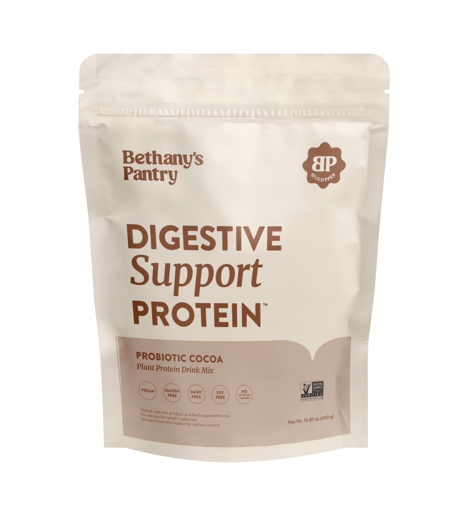 BETHANY'S PANTRY Digestive Support Protein - Probiotics for Digestive Health Cocoa - Clean Lean Protein - Premium Vegan Pea Protein Powder Plant Based - 20 Servings 1lb (Pack of 1) - Buy Online on GoSupps.com