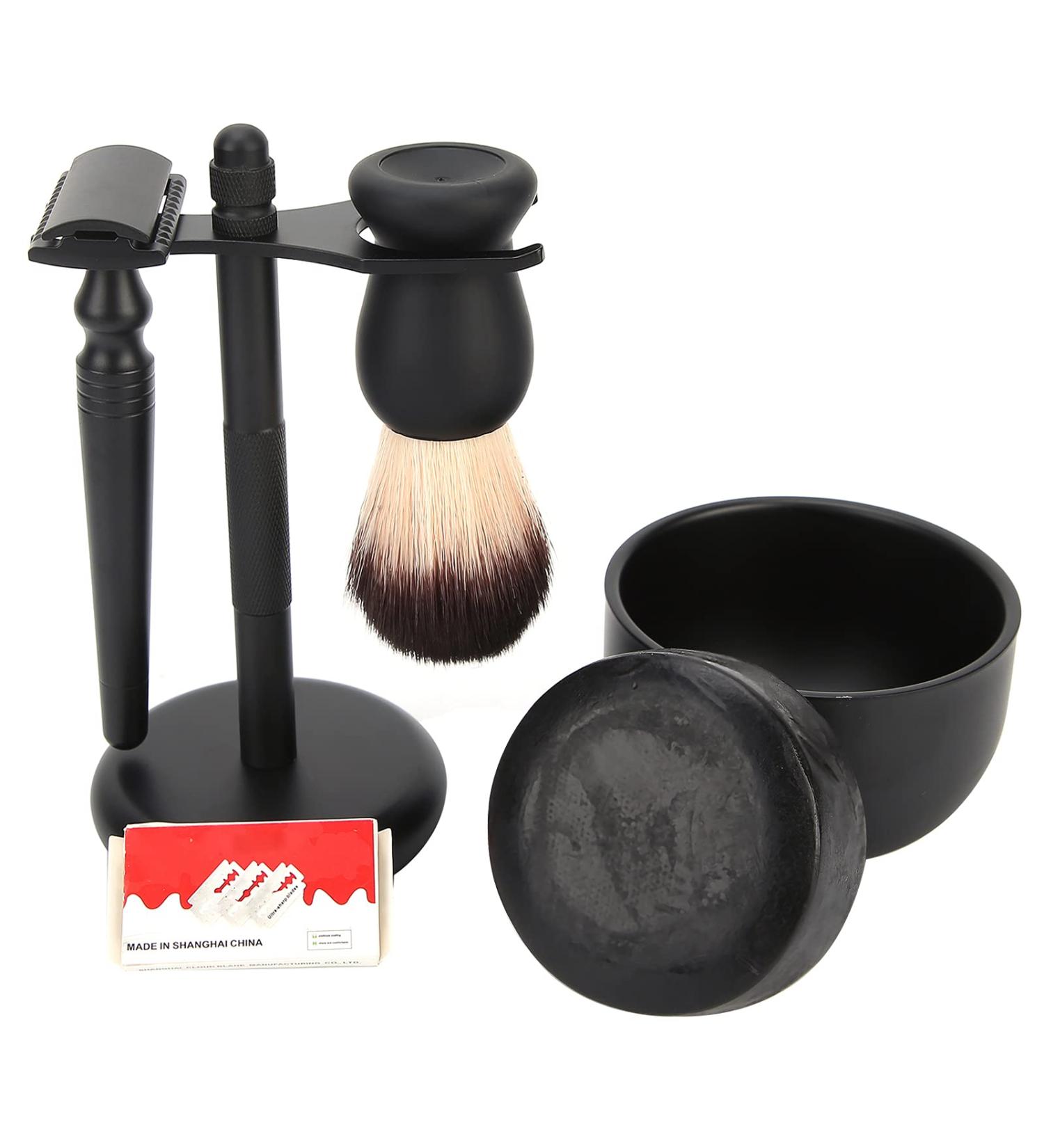 Premium Shaving Set for Men - Razor Sandalwood Cream Pre-Shave Oil After-Shave Balm Brush & Bowl - Perfect Gift Set | Freund-Strumpfho - Buy Online on GoSupps.com