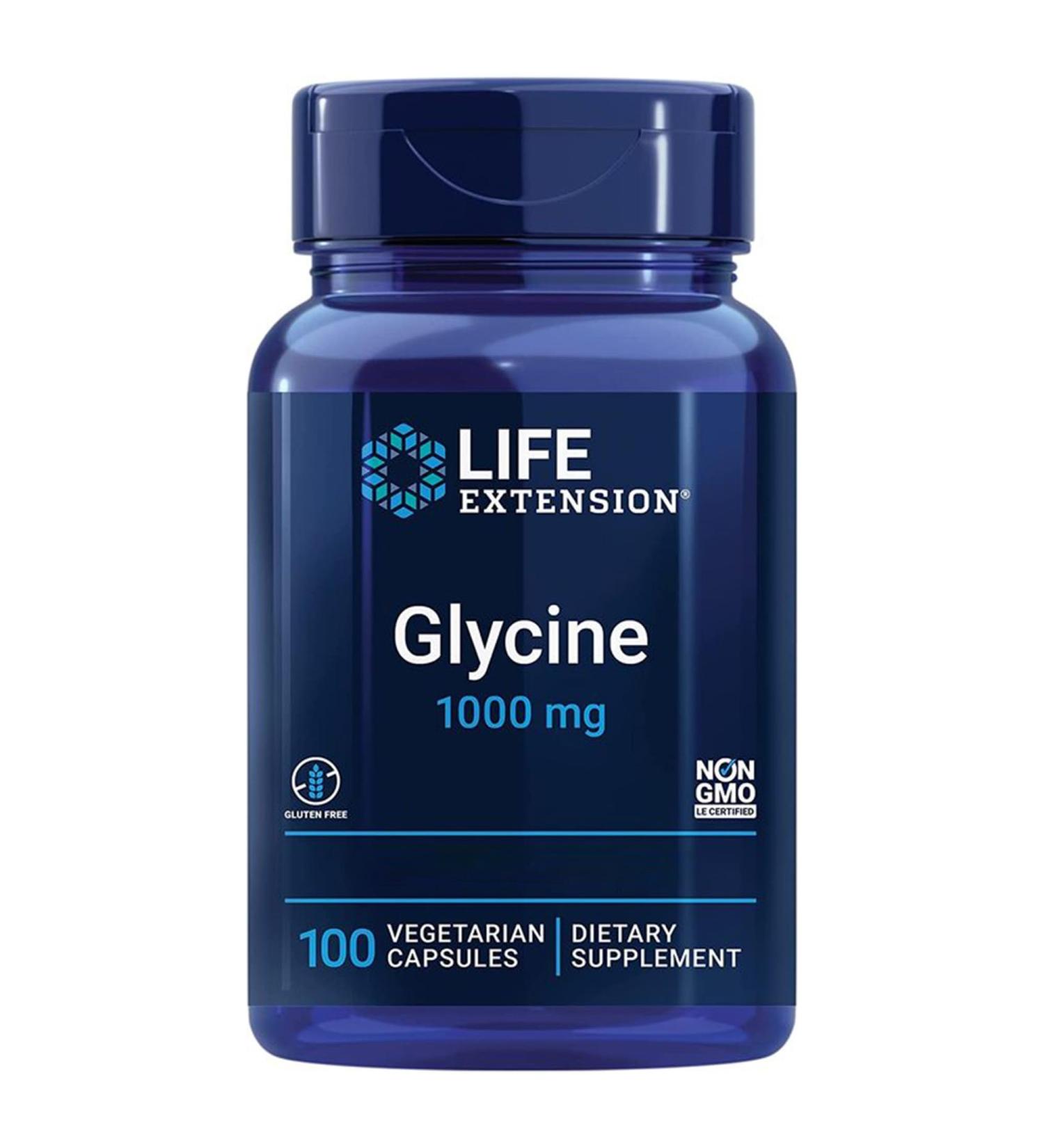 Life Extension Glycine 1000mg High Dosed 100 Vegan Capsules Gluten Free Vegetarian Soy-Free Non-GMO - Buy Online on GoSupps.com