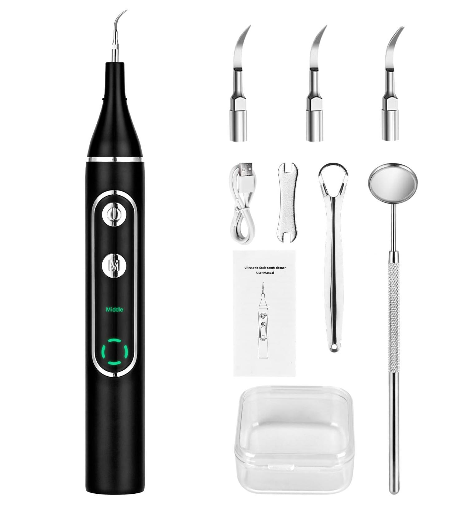 Plaque Remover for Teeth - 5 Modes Tongue Scraper LED Light & Rechargeable Waterproof Dental Tools for Home & Travel | Effective Teeth Cleaning Solutions - Buy Online on GoSupps.com