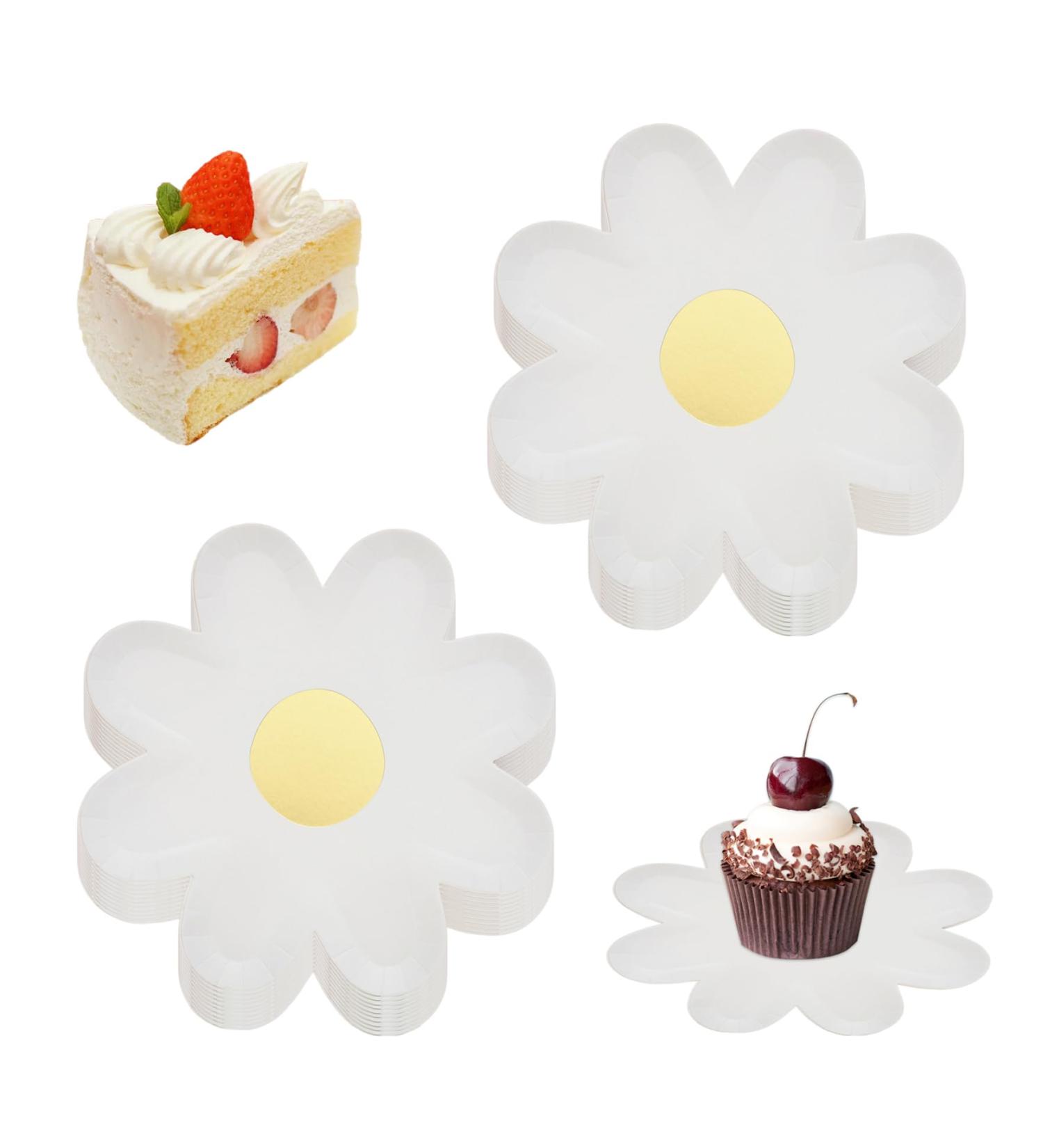 Paper Plates 20Pcs Flower Shape Plates 7 Inch Disposable Daisy Plates for Baby Shower Birthday Wedding Party Supply - Buy Online on GoSupps.com