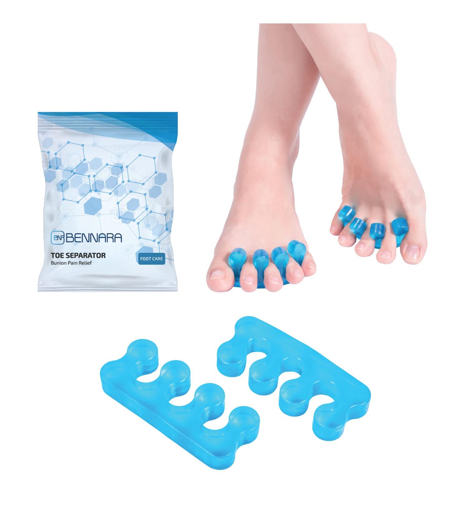 BENNARA Toe Straightener Set - Toe Separator for Pedicure Nail Polish - Toe Spacers for Overlapping Toes, Hammer Toes, and Bunion Pain Relief - One Size Fits Most - 4pc - Buy Online on GoSupps.com