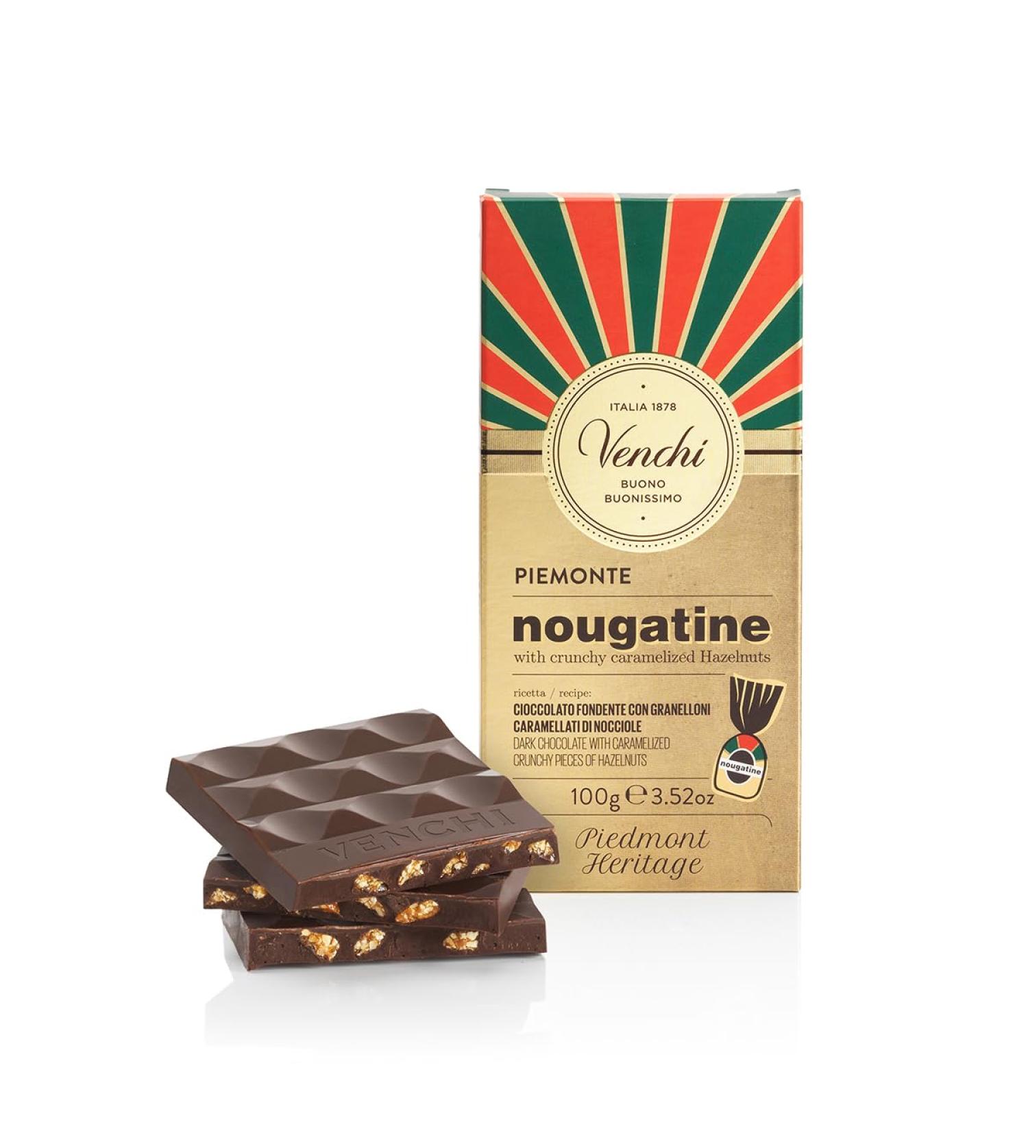 Venchi - Nougatine Chocolate Bar with whole Piedmont PGI hazelnuts 100 g - Gluten-free - Buy Online on GoSupps.com