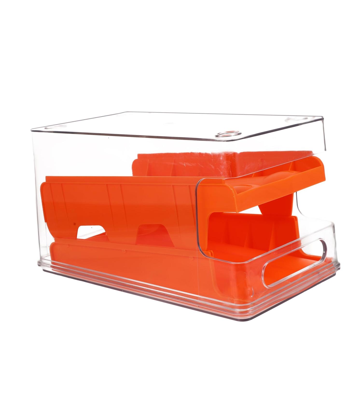 jojofuny 1pc Storage Box Plastic Food Containers Refrigerator Egg Storage Bins Fridge Storage Container Snack Orange 30.3X16CM - Buy Online on GoSupps.com