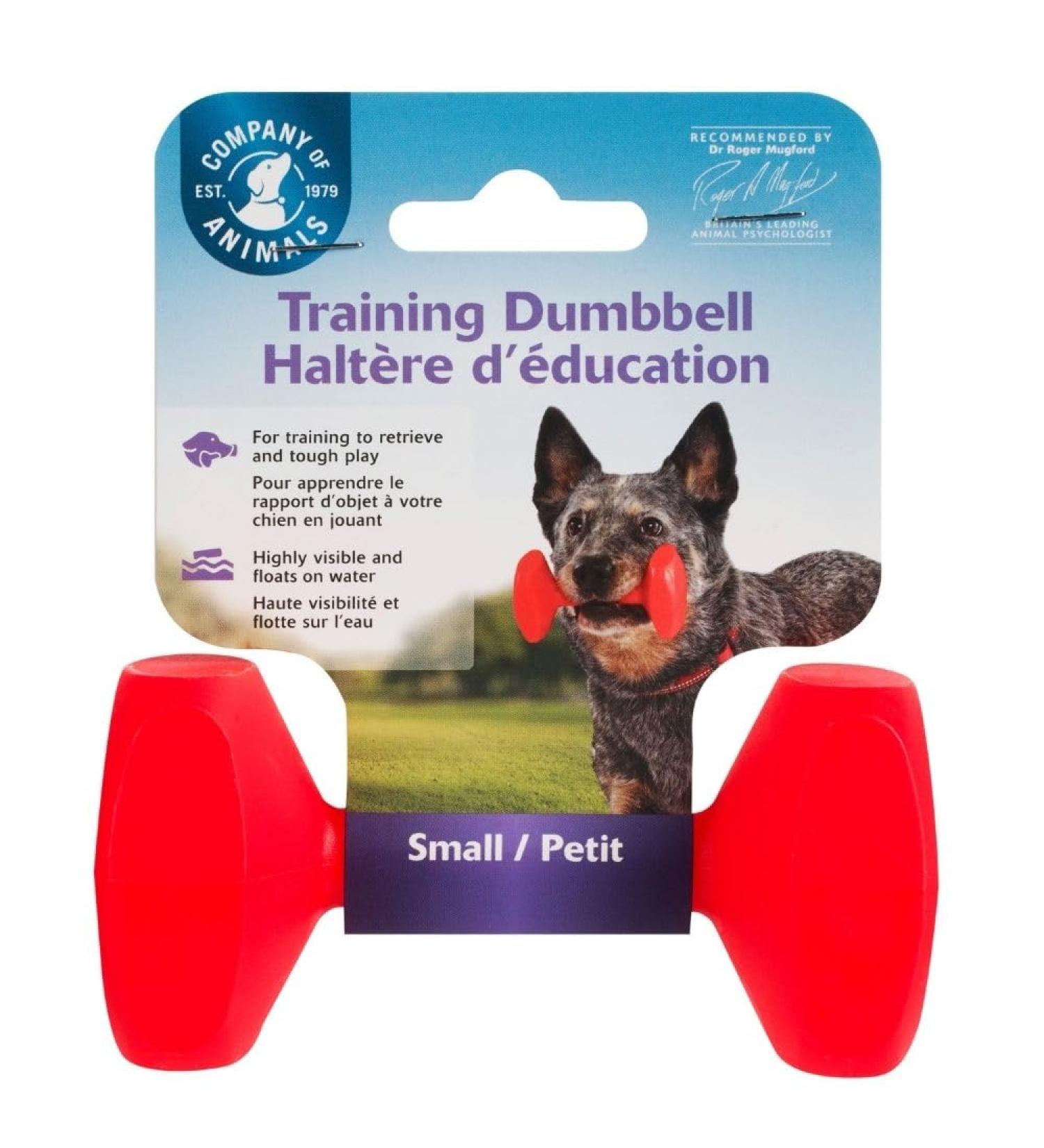 Company of Animals Training Dumbbell for Dogs - Durable Classic Toy for Hunting Swimming & Long Fetch - Perfect for Small Dogs & Puppies (Size S) - Buy Online on GoSupps.com
