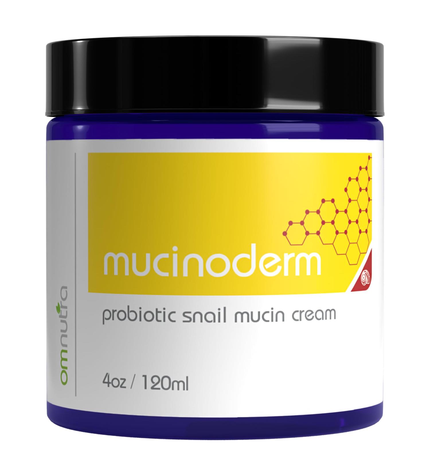 Mucinoderm Snail Mucin Moisturizer - 4OZ Organic Probiotic Korean Skincare for Dry Skin | Intense Care Snail Rescue Cream & Serum - Buy Online on GoSupps.com