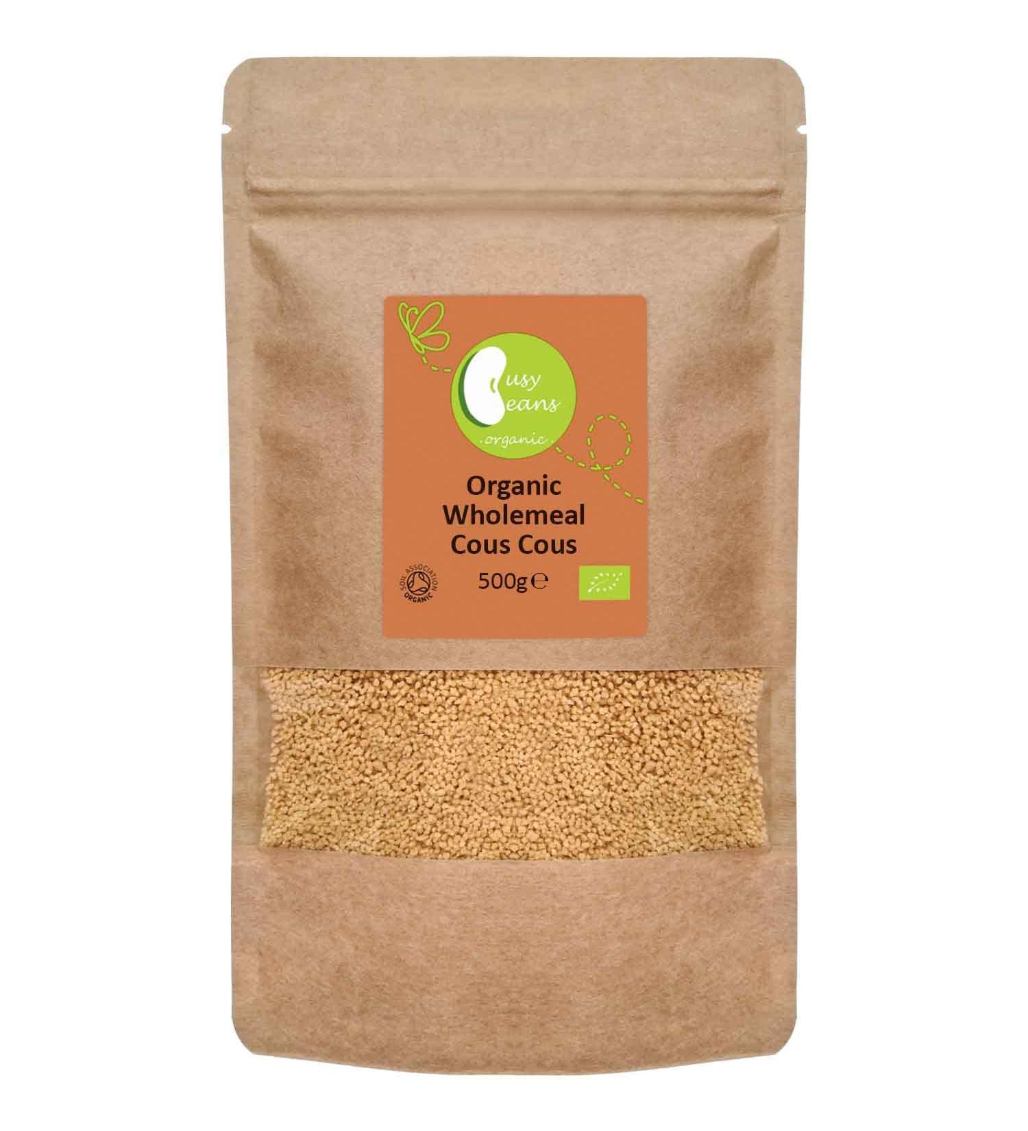 Organic Wholemeal Cous Cous - Certified Organic - by Busy Beans Organic (500g) - Buy Online on GoSupps.com
