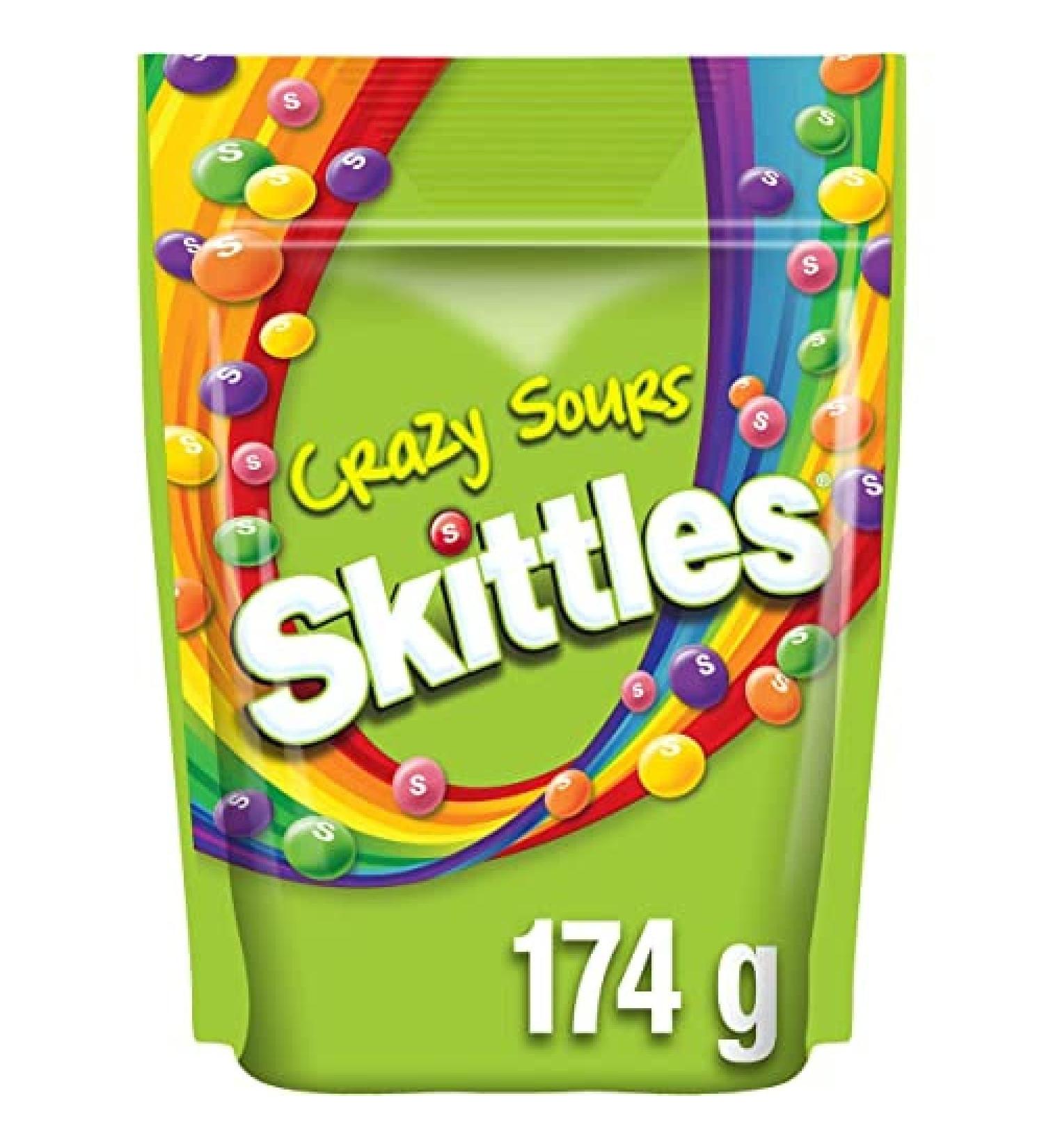 SKITTLES Crazy Sours Candy Sweets - Tart Fruit Flavours - in Pouch 174g - Buy Online on GoSupps.com