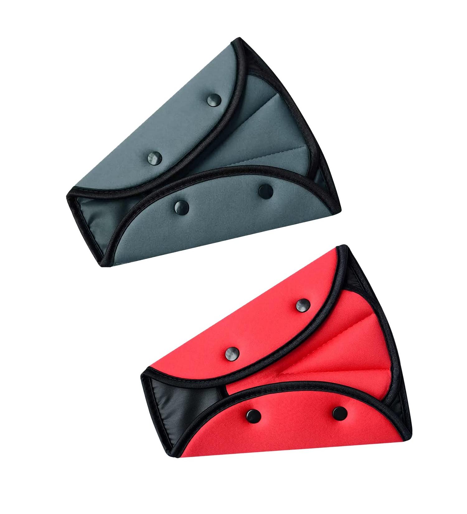 Kid Car Safety Seat Belt Cover - Grey+Red Strap Clips for Children & Adults - Buy Online on GoSupps.com